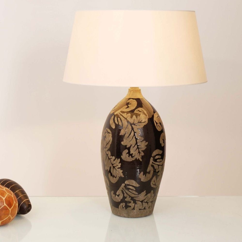 Holländer Tischleuchte Tischlampe Toulouse 65cm Keramik, Schwarz-Schlamm