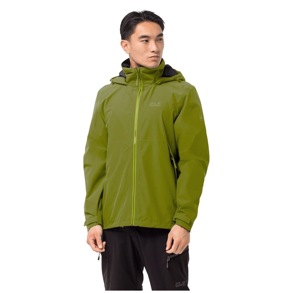 Jack Wolfskin Regenjacke Ganzjahresjacke Evandale (Hardshell, Kapuze, Regen- Wetterschutz)