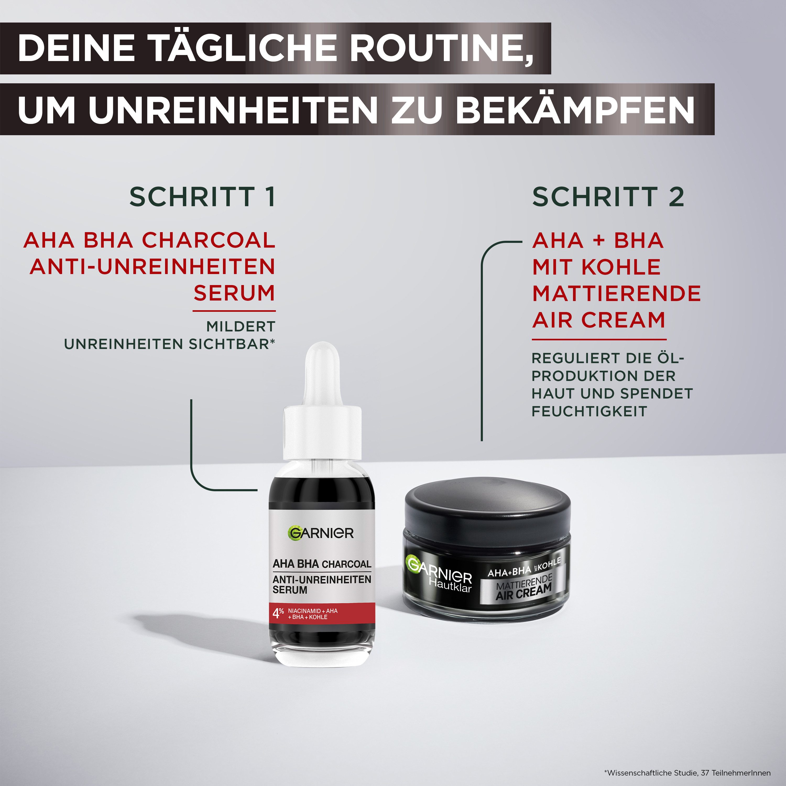 GARNIER Gesichtsserum Hautklar Anti-Unreinheiten Serum, mildert Unreinheiten, erneuert Haut, sorgt für glatte Haut