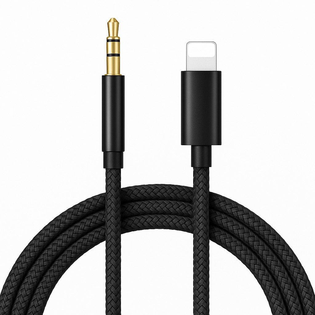 Alpha Electronics Iphone auf Aux Audio- & Video-Kabel, 3,5-mm-Klinke, Lightning (100 cm), für iPhone, iPad 6 7 8 11 12 13 14 Pro Max Plus