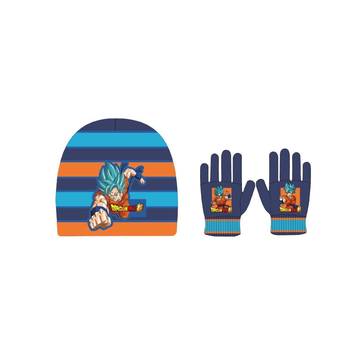 Dragon Ball Fleecehandschuhe Dragon Ball Saiyan Blue Kinder Mütze & Handschuh Set