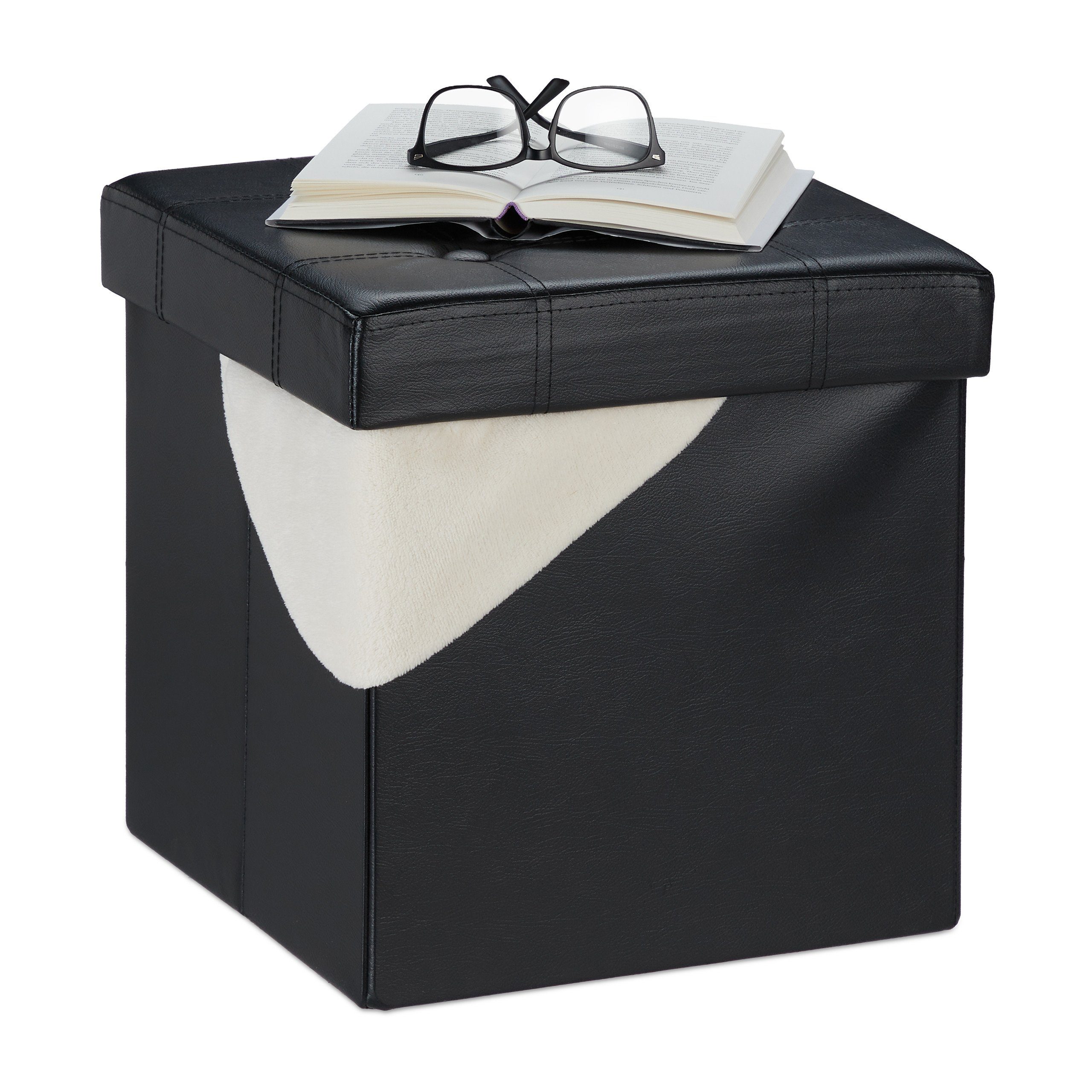 relaxdays Sitzhocker Kunstleder Sitzhocker mit Stauraum, günstig online kaufen