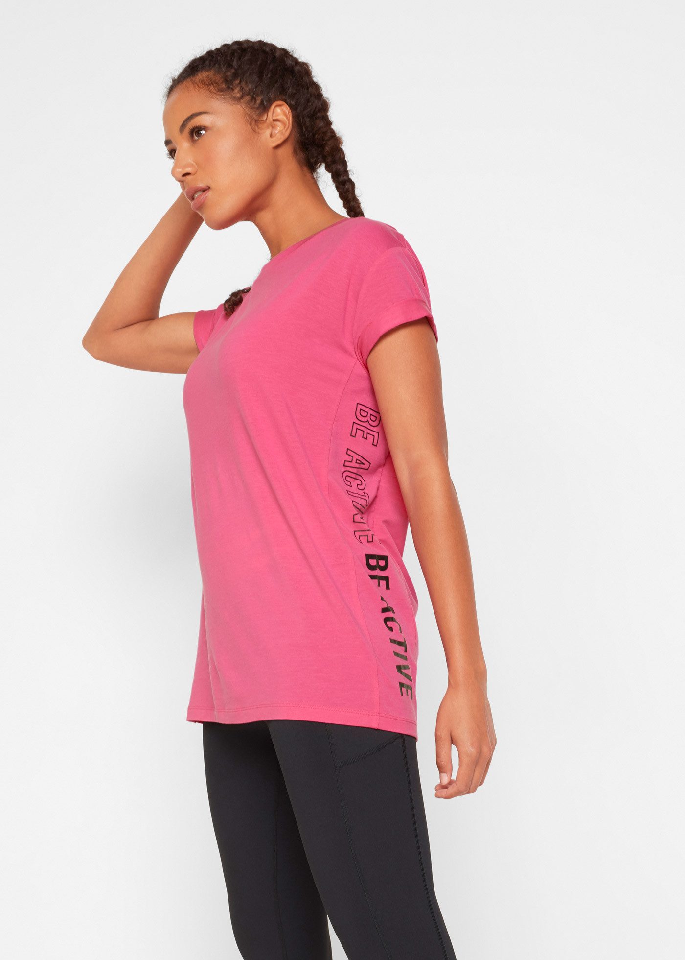 bonprix T-Shirt Loose Fit Passform, Kurzarm, seitliche Prints – Bild 3 von 5