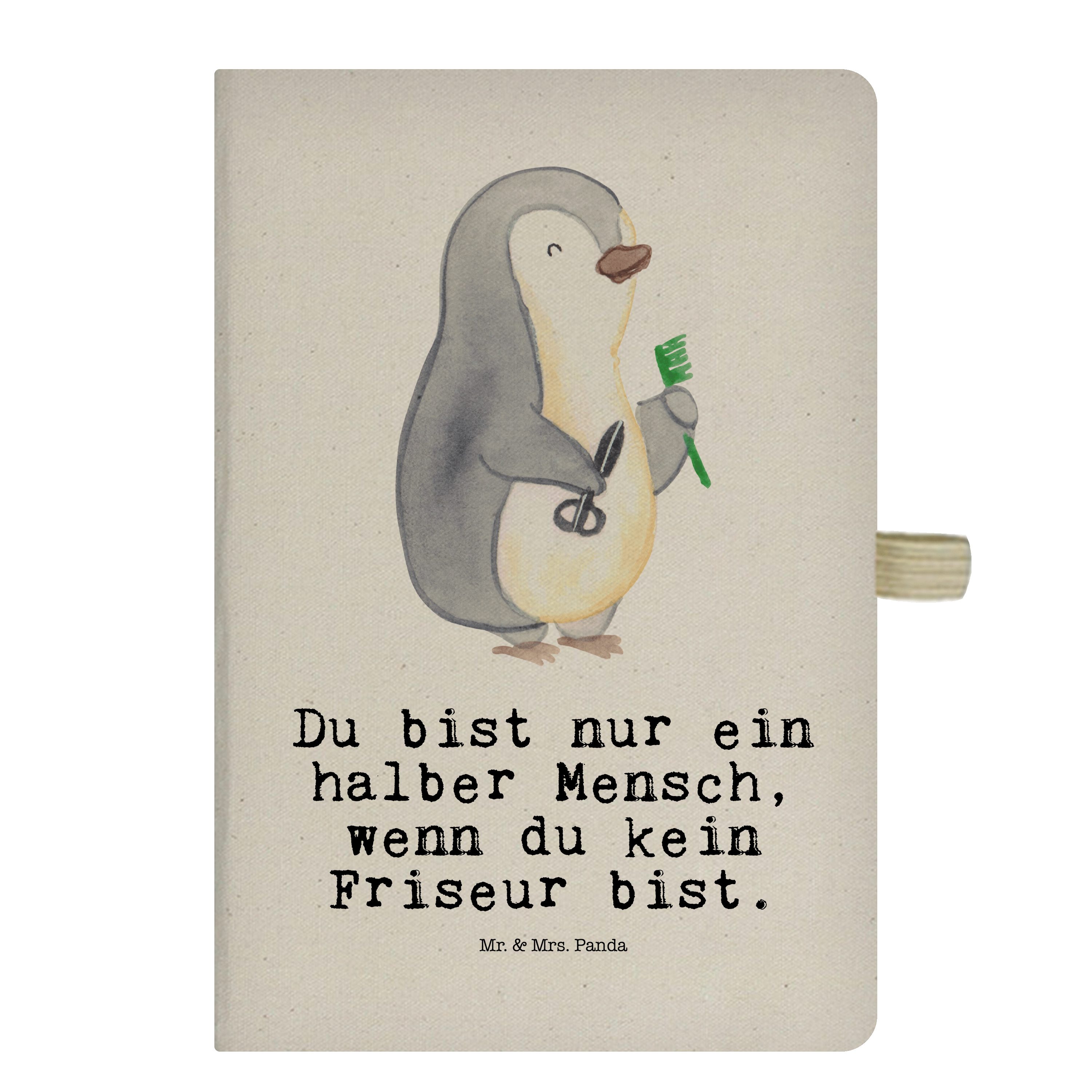 Mr. & Mrs. Panda Panda mit Notize Mrs. - Mr. Transparent Friseur Schreibbuch, - Herz Geschenk, & Notizbuch Danke