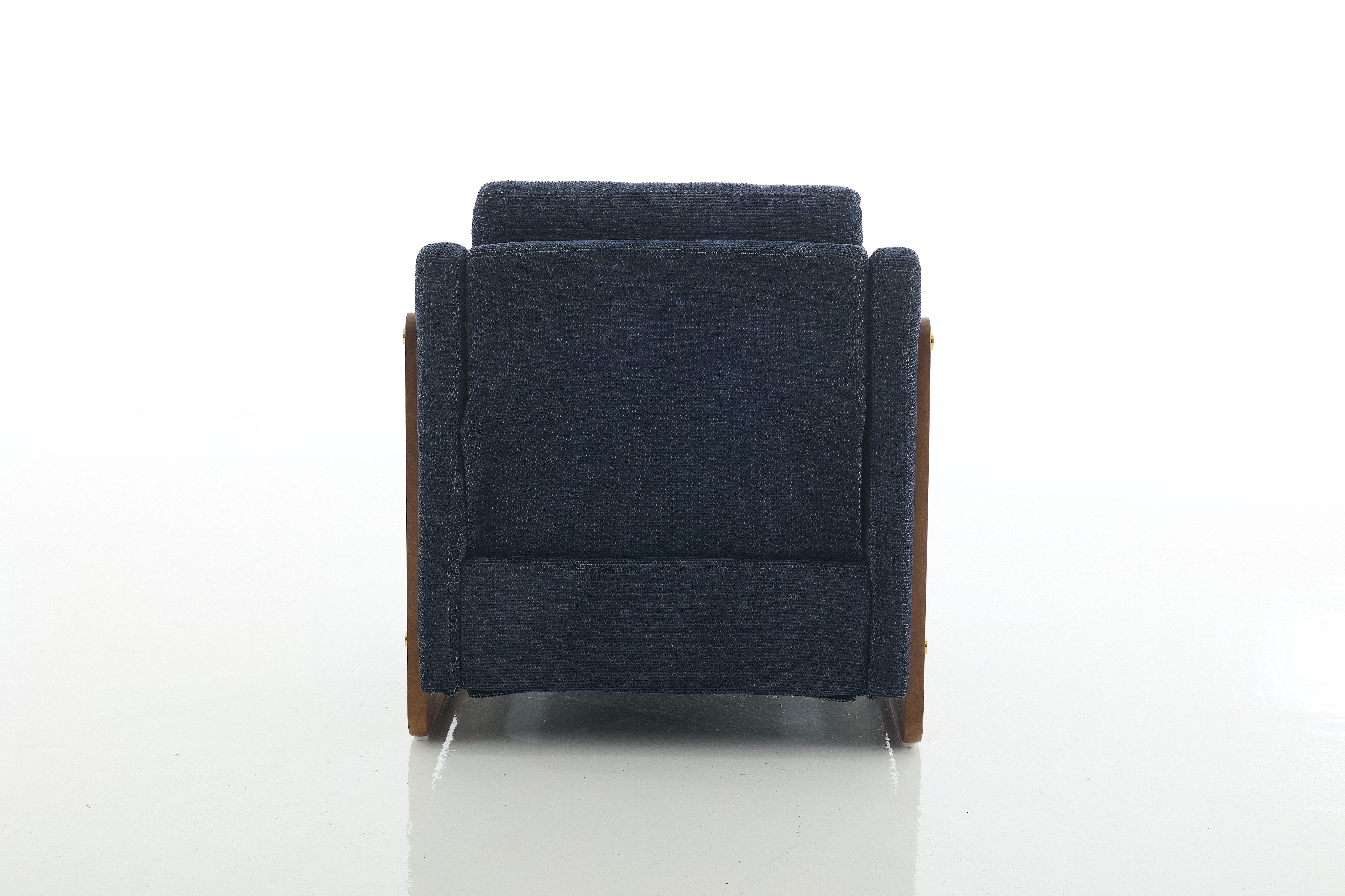 REDOM Bürostuhl Loungesessel,Akzentstuhl (mit Holzarmlehnen & Rückenkissen, Chenille-Stoff, platzsparend)