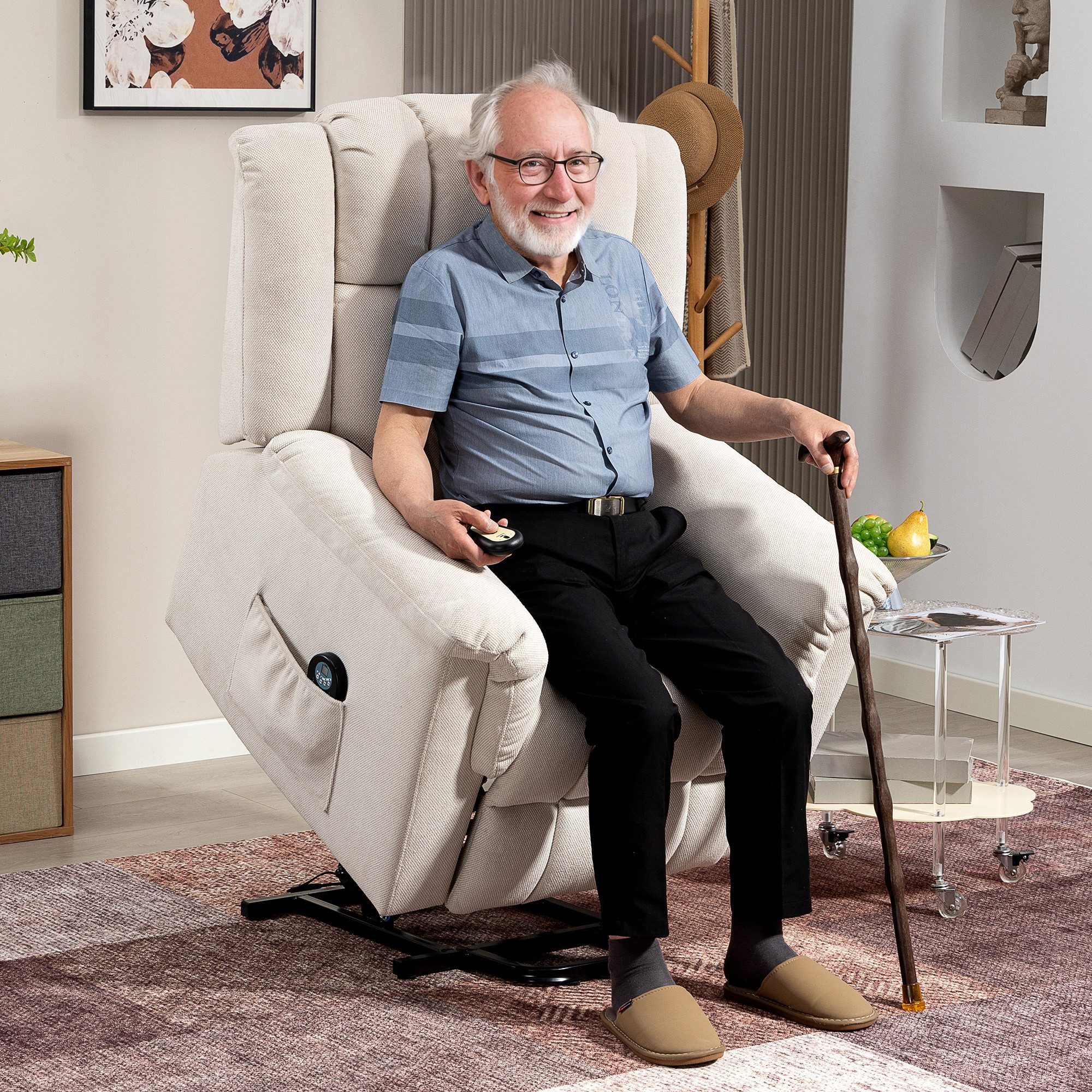 HOMCOM Relaxsessel mit Aufstehhilfe Heizung Liegefunktion, günstig online kaufen