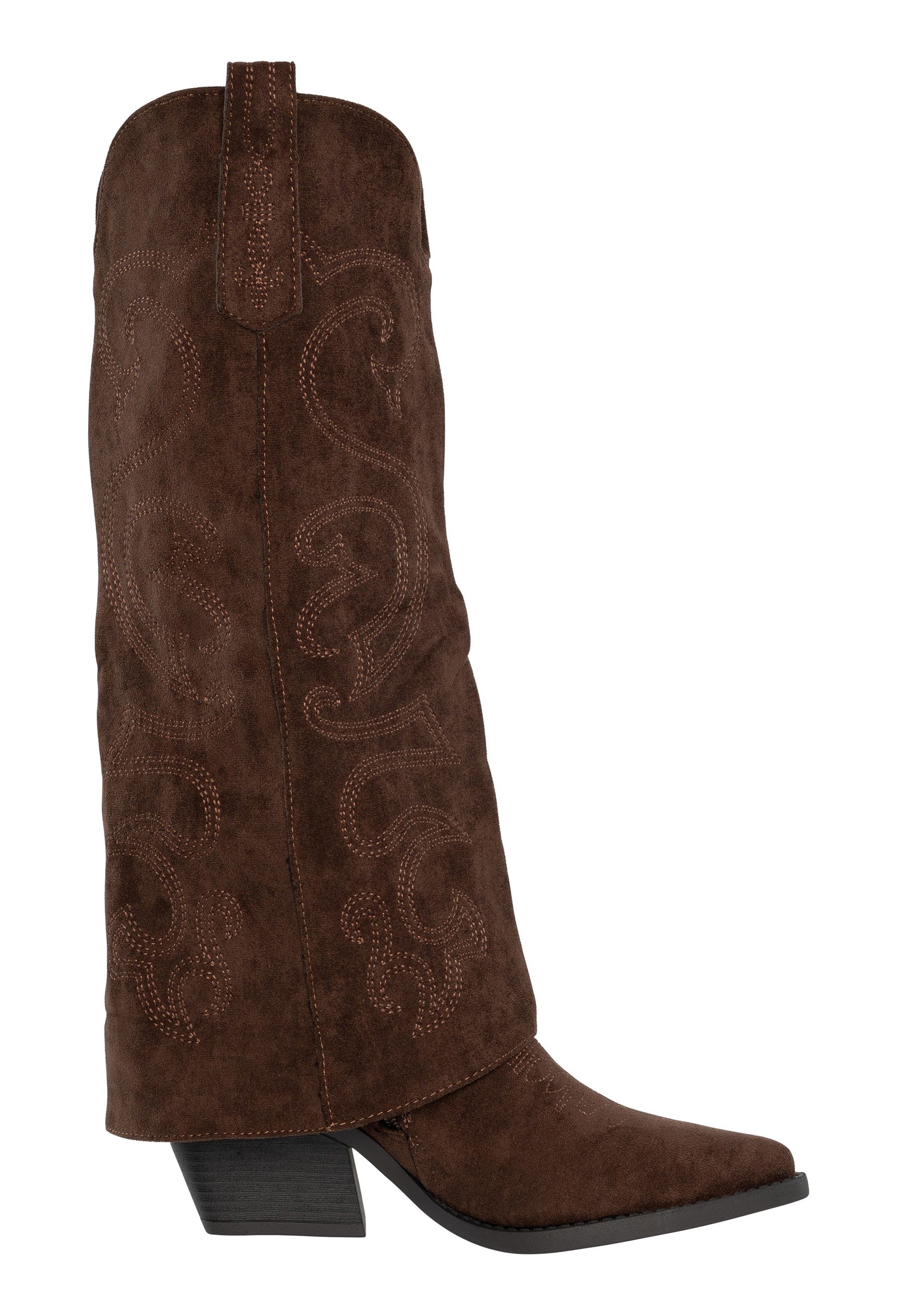 Salinyang – Damen Westernstiefel mit Overlay-Schaft und Stickereien Cowboystiefel