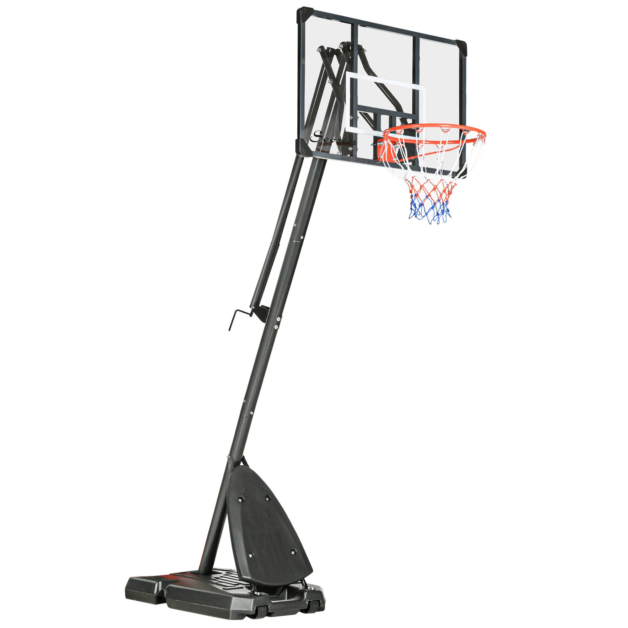 Basketballständer Höhenverstellbarer 293-350 cm mit rollbarem Backboard aus Stahl