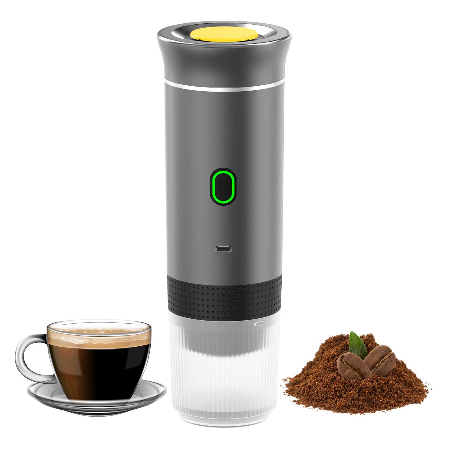 Refttenw Reisekaffeemaschine, für Kleinen und Großen Kapseln und Gemahlenem Kaffee