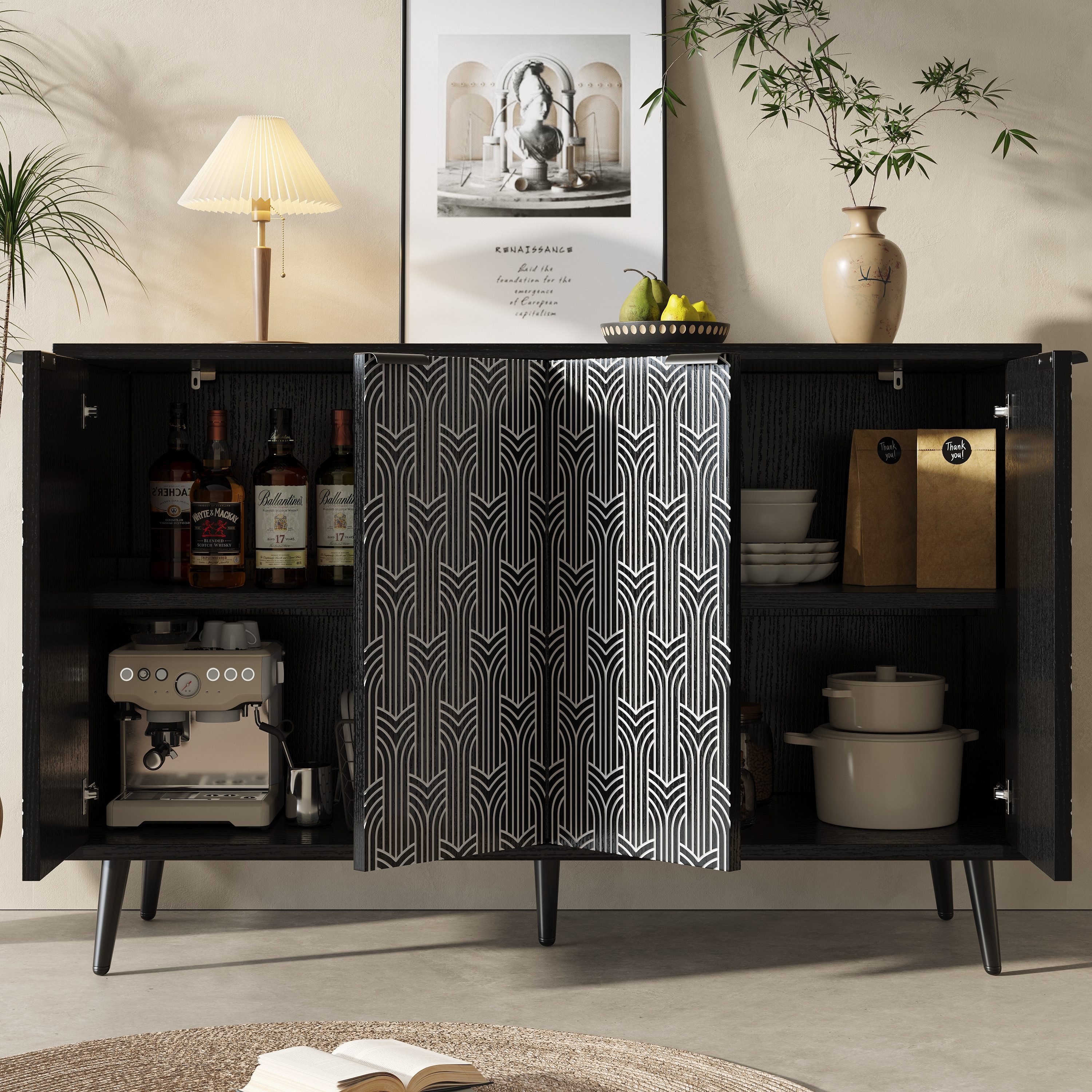 STILVORA Sideboard Wohnzimmerschrank mit viel stauraum,Beistellschrank Buff günstig online kaufen
