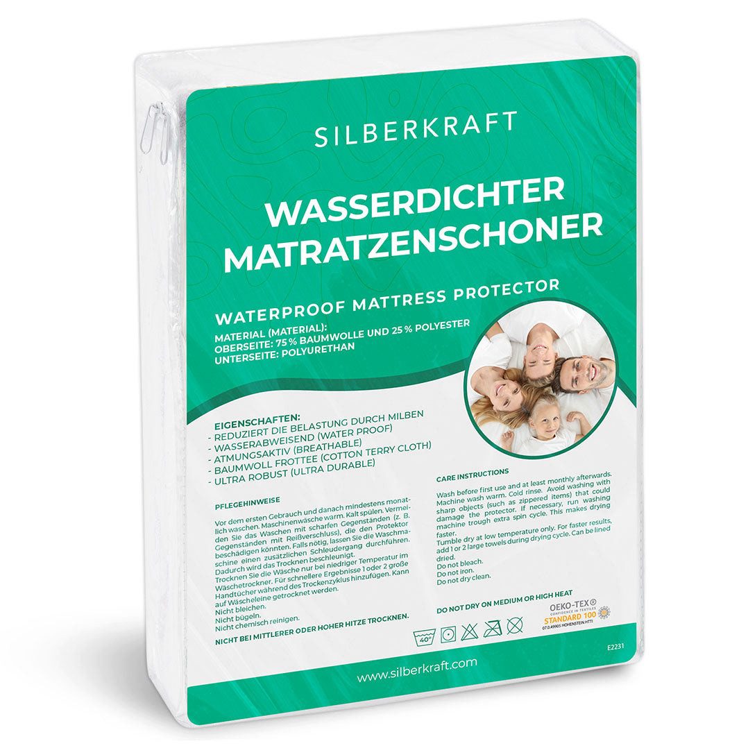 Encasing Matratzenbezug Anti-Milben Encasing – Allergiker-Bettwäsche Silberkraft, Matratzenbezug Anti-Milben – Encasing, wasserdicht & atmungsaktiv