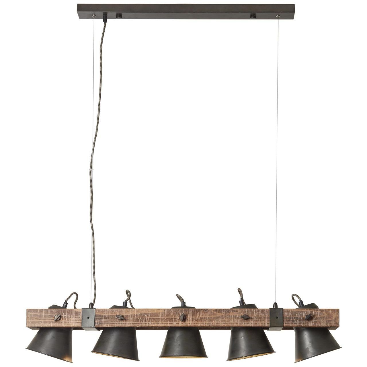 Brilliant Pendelleuchte Decca, ohne Leuchtmittel, Hängelampe 5flg schwarz stahl