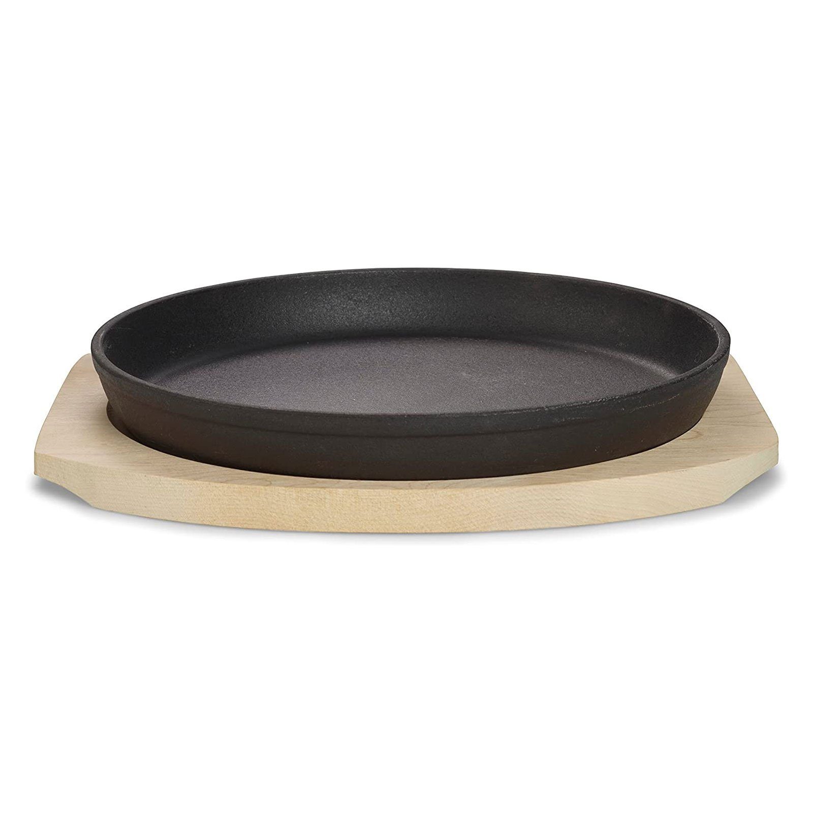 ECHTWERK Bratpfanne Grillpfanne, Gusseisen (8-tlg., Servierpfanne aus Gusseisen mit abnehmbarem Griff inkl. Servierbrett), Abnehmbarer Griff. Bereits eingebrannt.