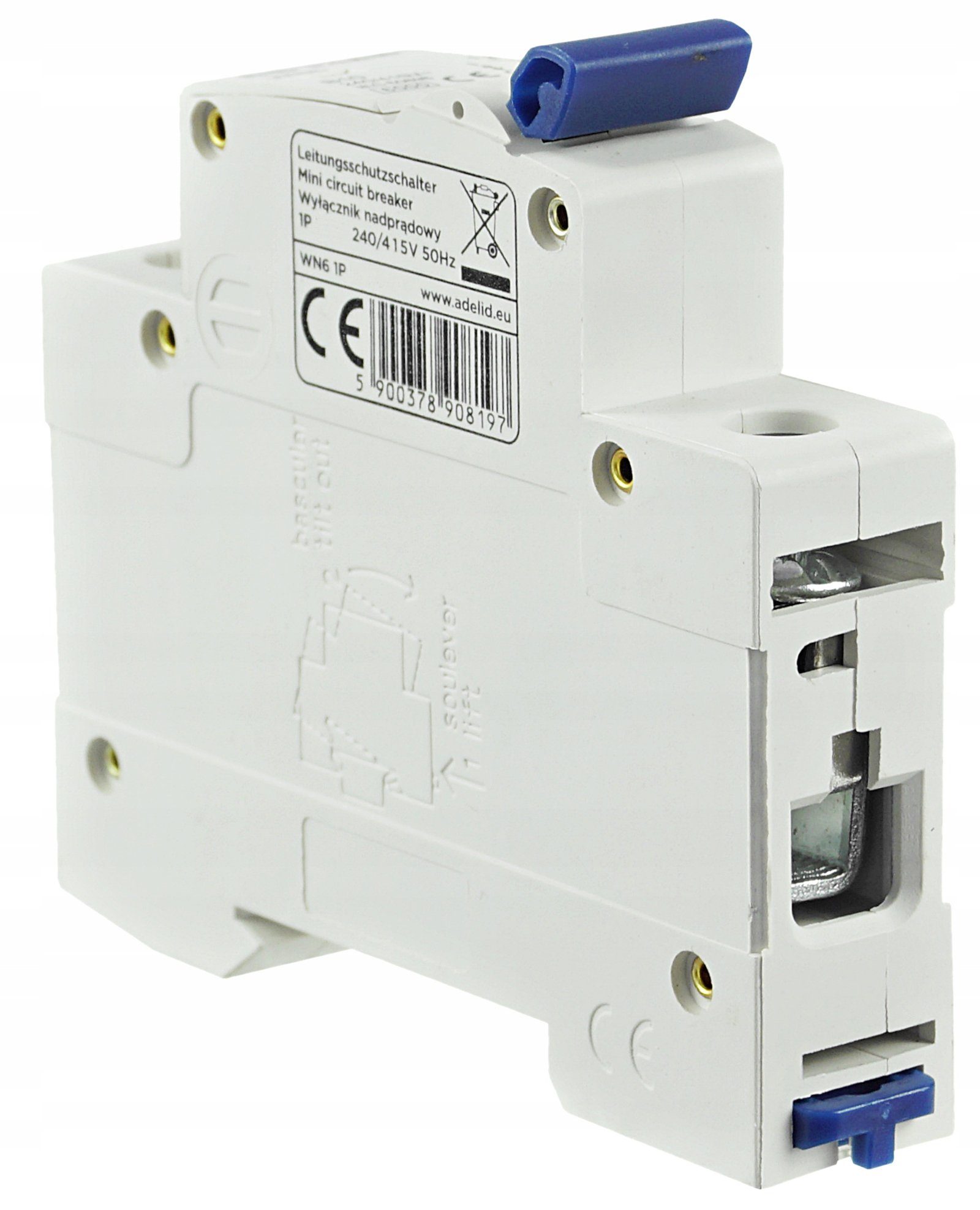ADELID Schalter, LS-Schalter Leitungsschutzschalter 1-polig C 10A 230/400V AC