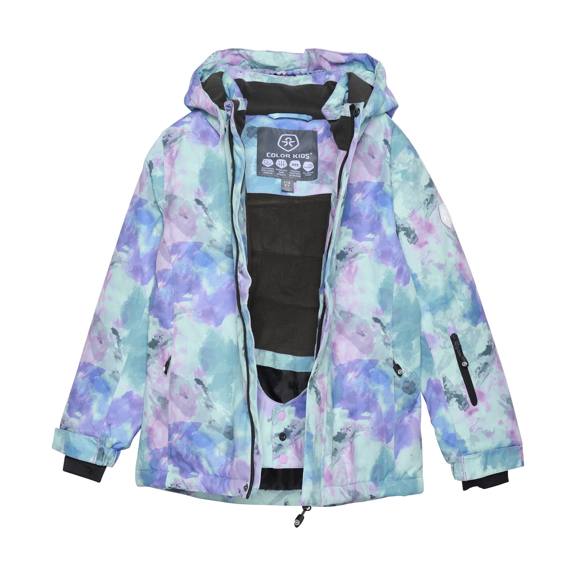 COLOR KIDS Skijacke Color Kids Ski Ski- Aop 1 & Violet Tulle Kinder Girls Jacket