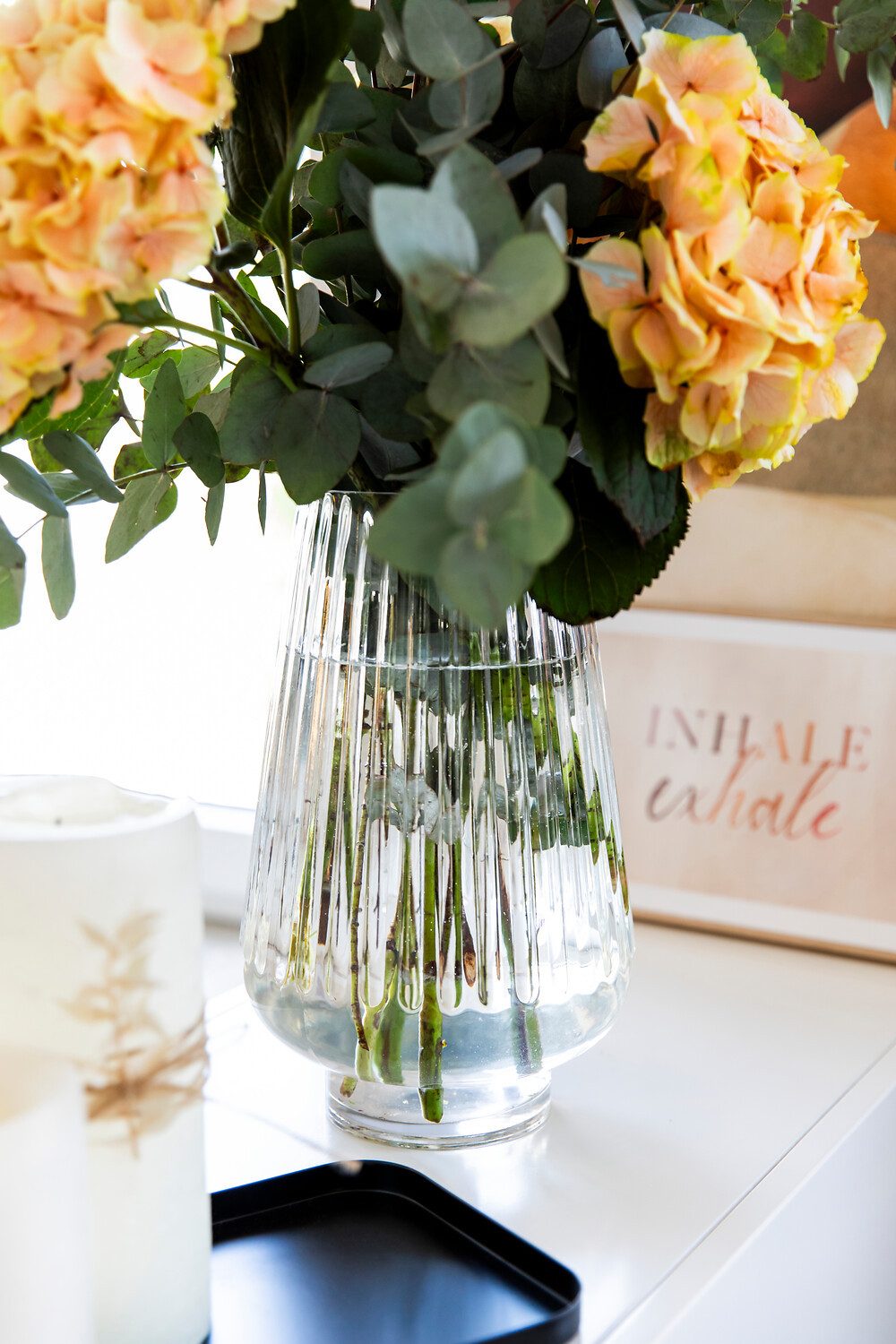 my home Tischvase "Cassia" aus Glas, mit wunderschönem Schliff, Höhe ca. 31 günstig online kaufen