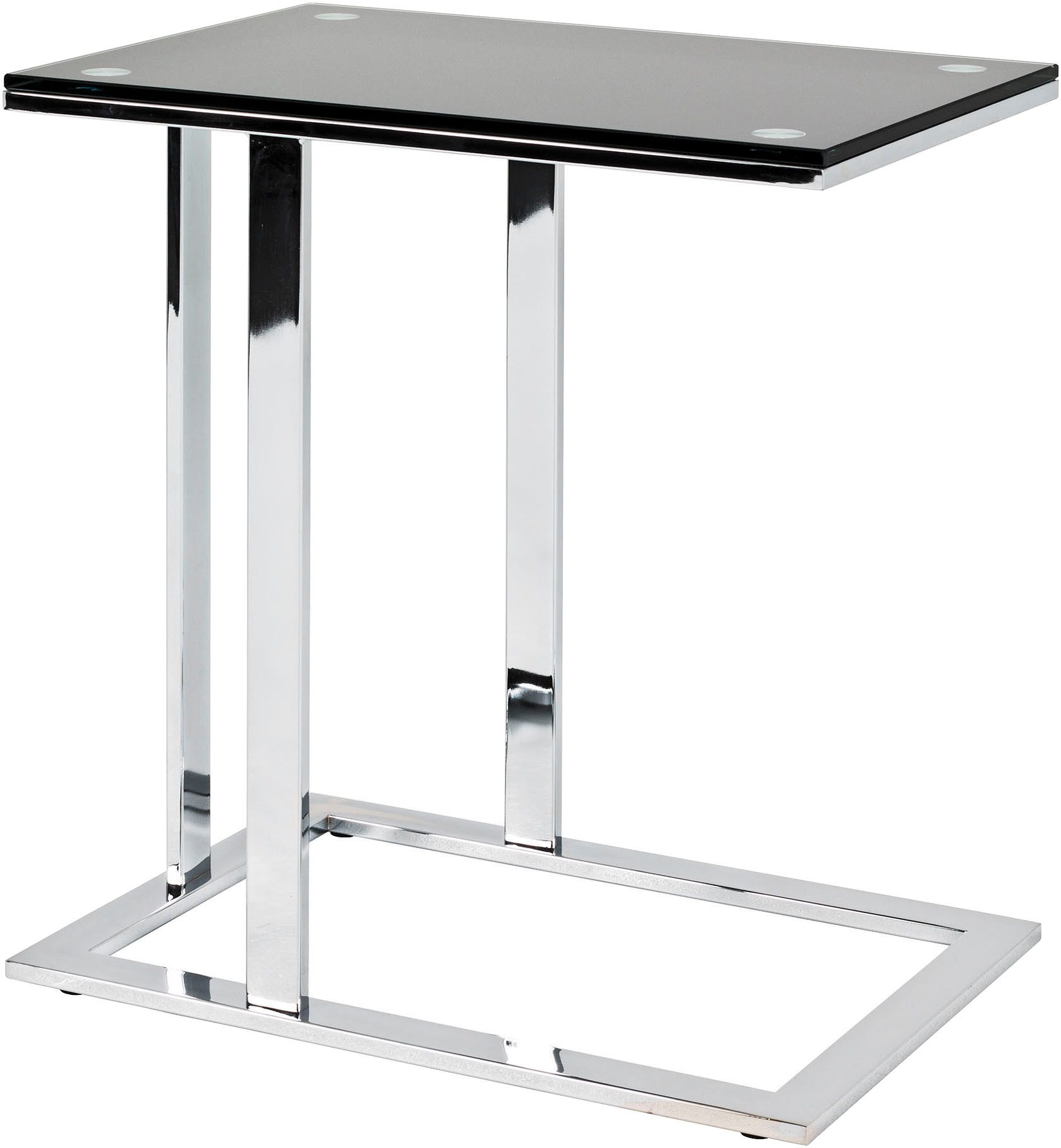 HAKU Beistelltisch Sofatisch, Wohnzimmertisch (1-St), rechteckig - aus Metall Silber B/T/H 54/37/58 cm