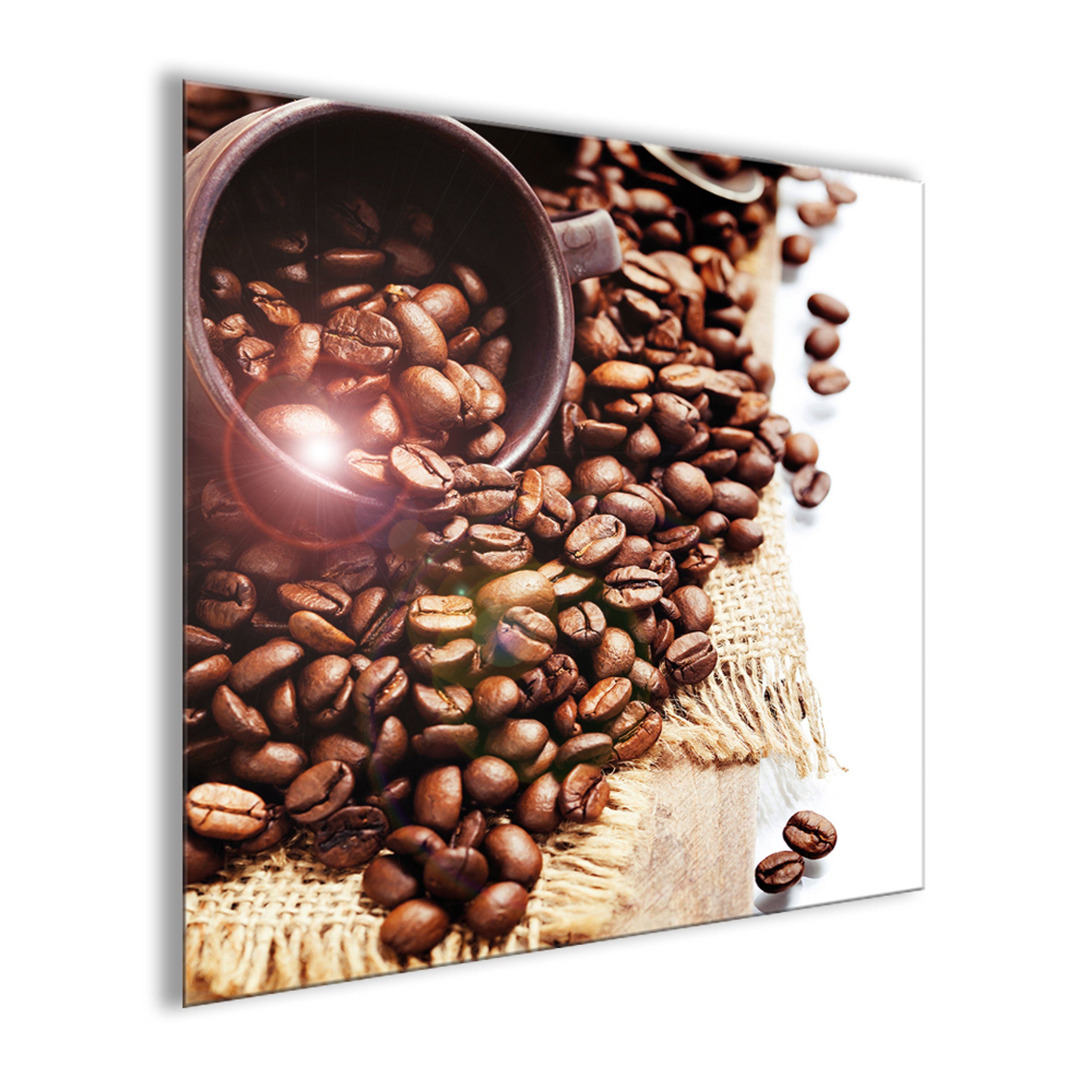Kaffee Glasbild 30x30cm artissimo braun, Küche Küchenbild Kaffee Küchenmotiv: Glasbild
