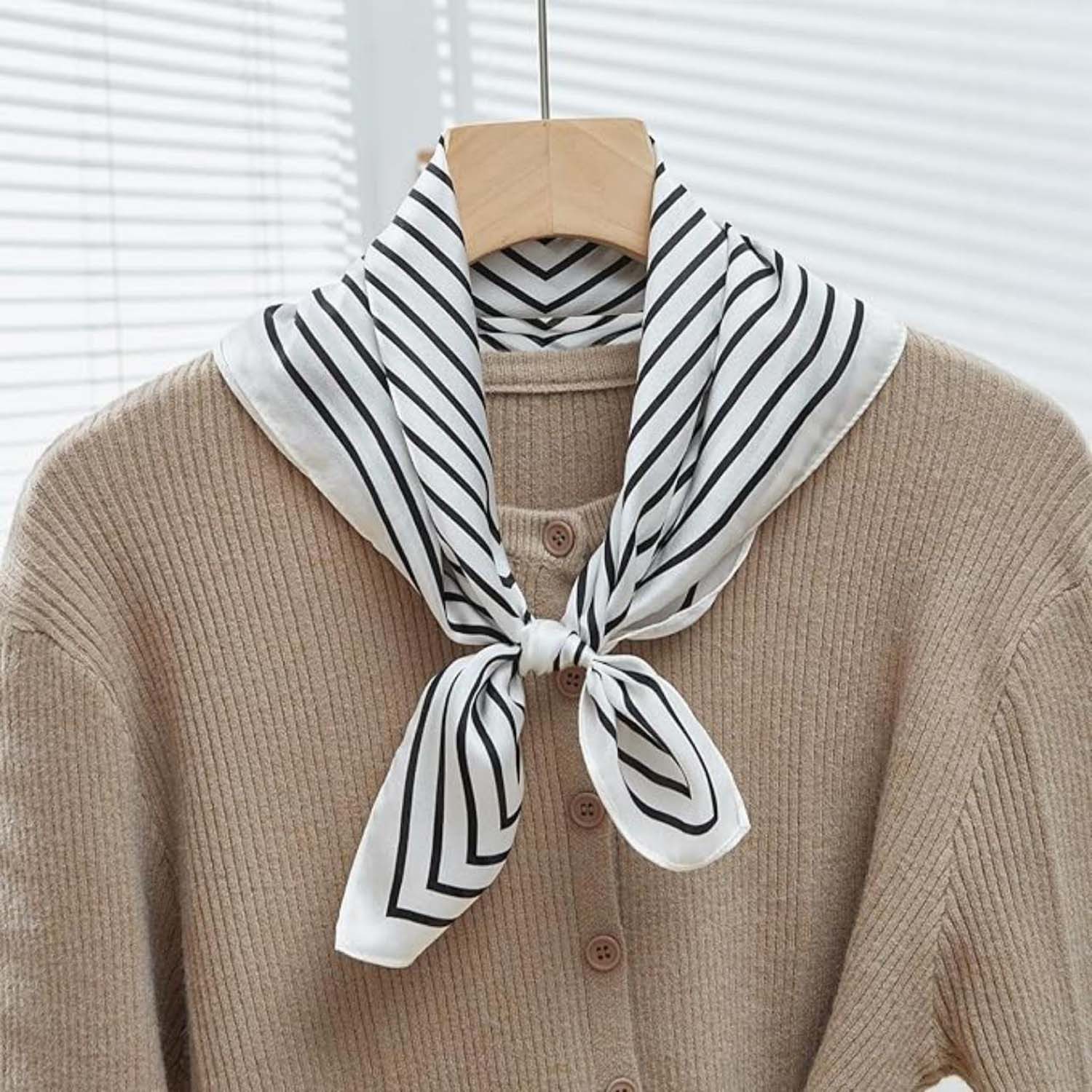 Zaewry Seidentuch Stirnband Quadratischer Haar-Bandanas-Schal für Damen – Bild 2 von 5