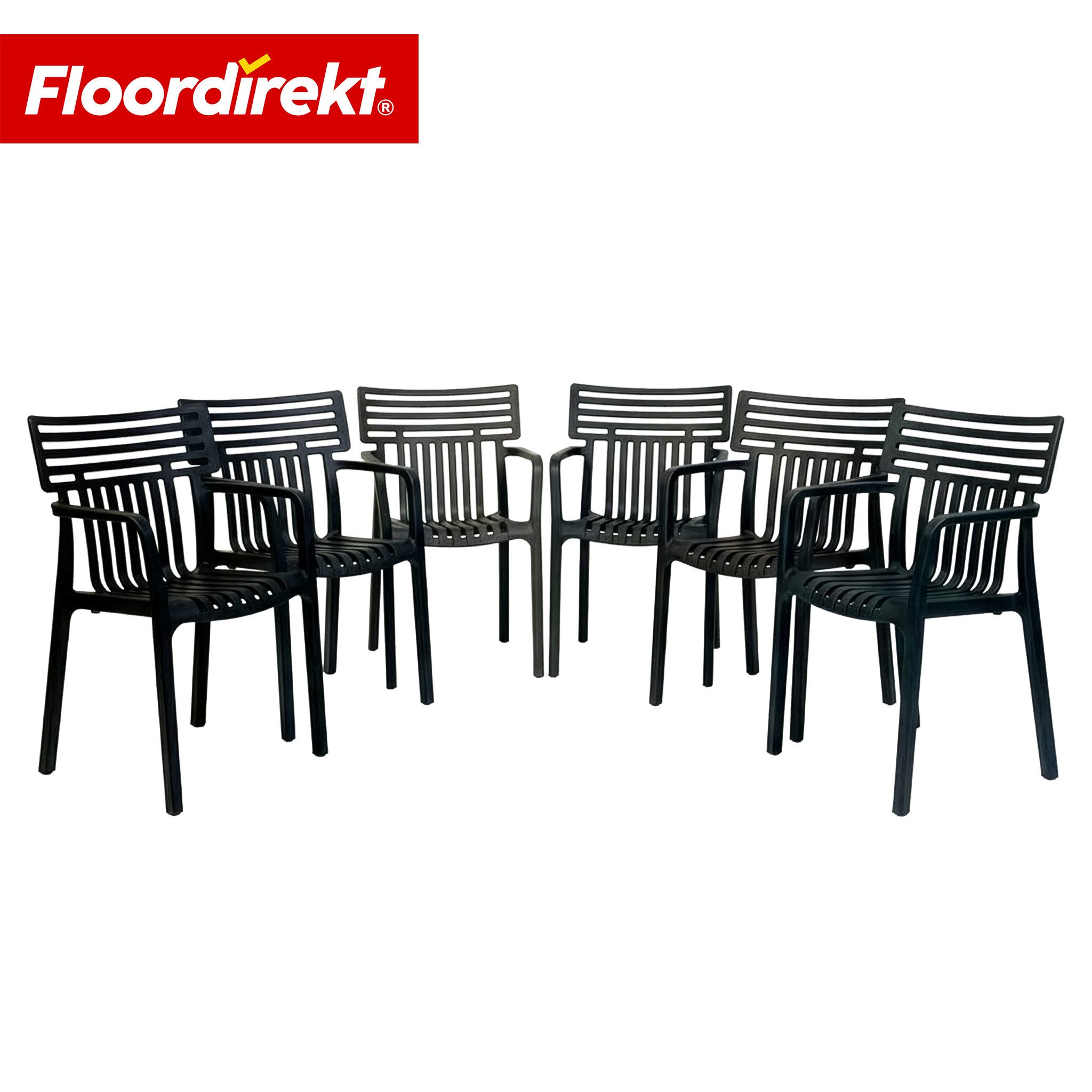 Floordirekt Gartenstuhl Designstuhl Terrano stapelbar aus Kunststoff wetterfest UV-beständig (1 Stuhl oder 6-er Set), verschiedene Farben