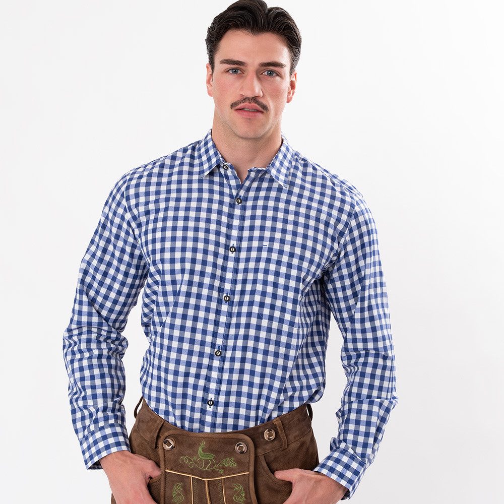 HerzSticht Trachtenhemd HerzSticht Herren kariertes Trachtenhemd (Modell: Hochries) – Bild 3 von 5