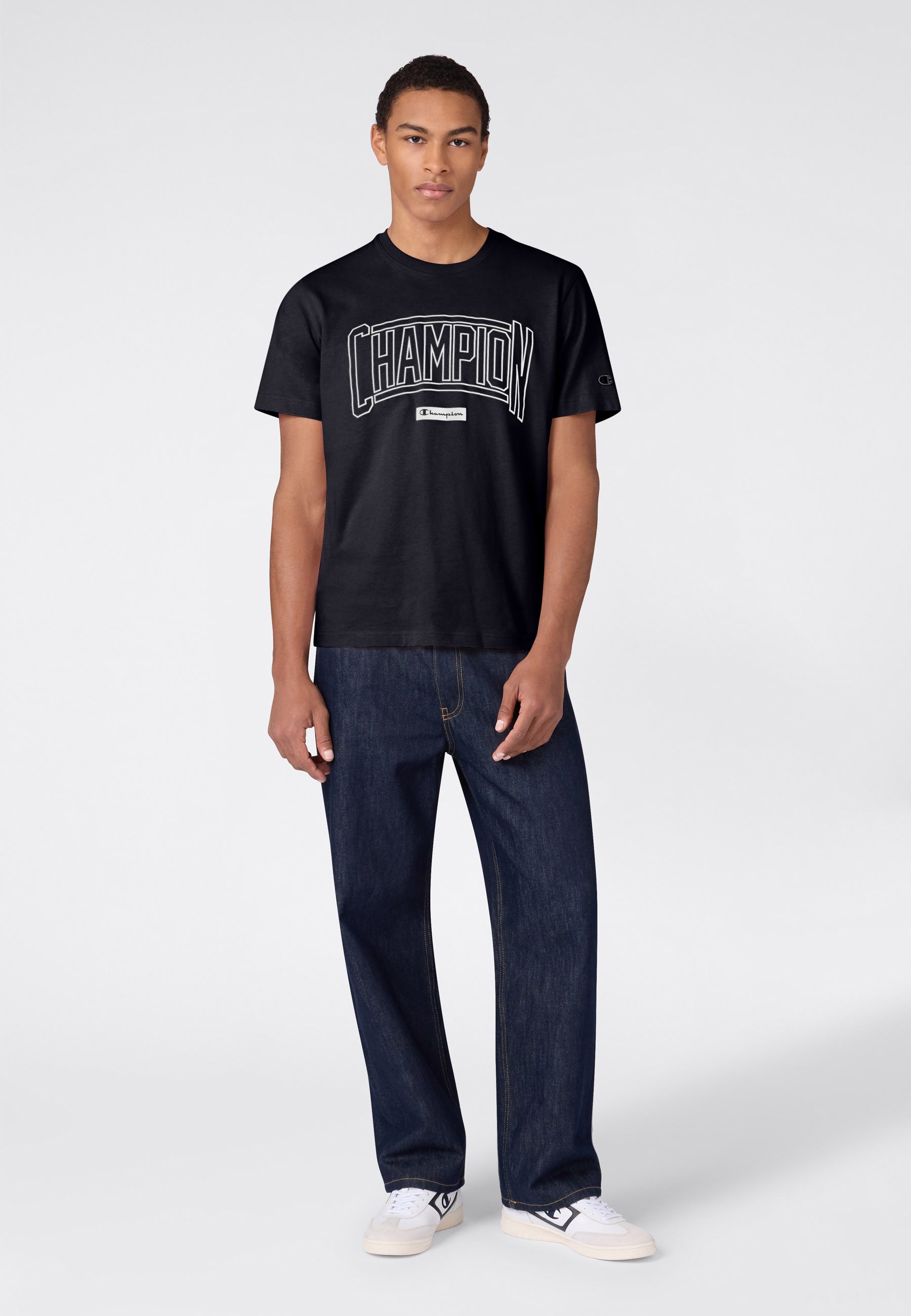 Champion T-Shirt COLLEGE Relax Fit Crewneck T-Shirt Kurzarm, mit Rundhalsausschnitt, aus Baumwolle