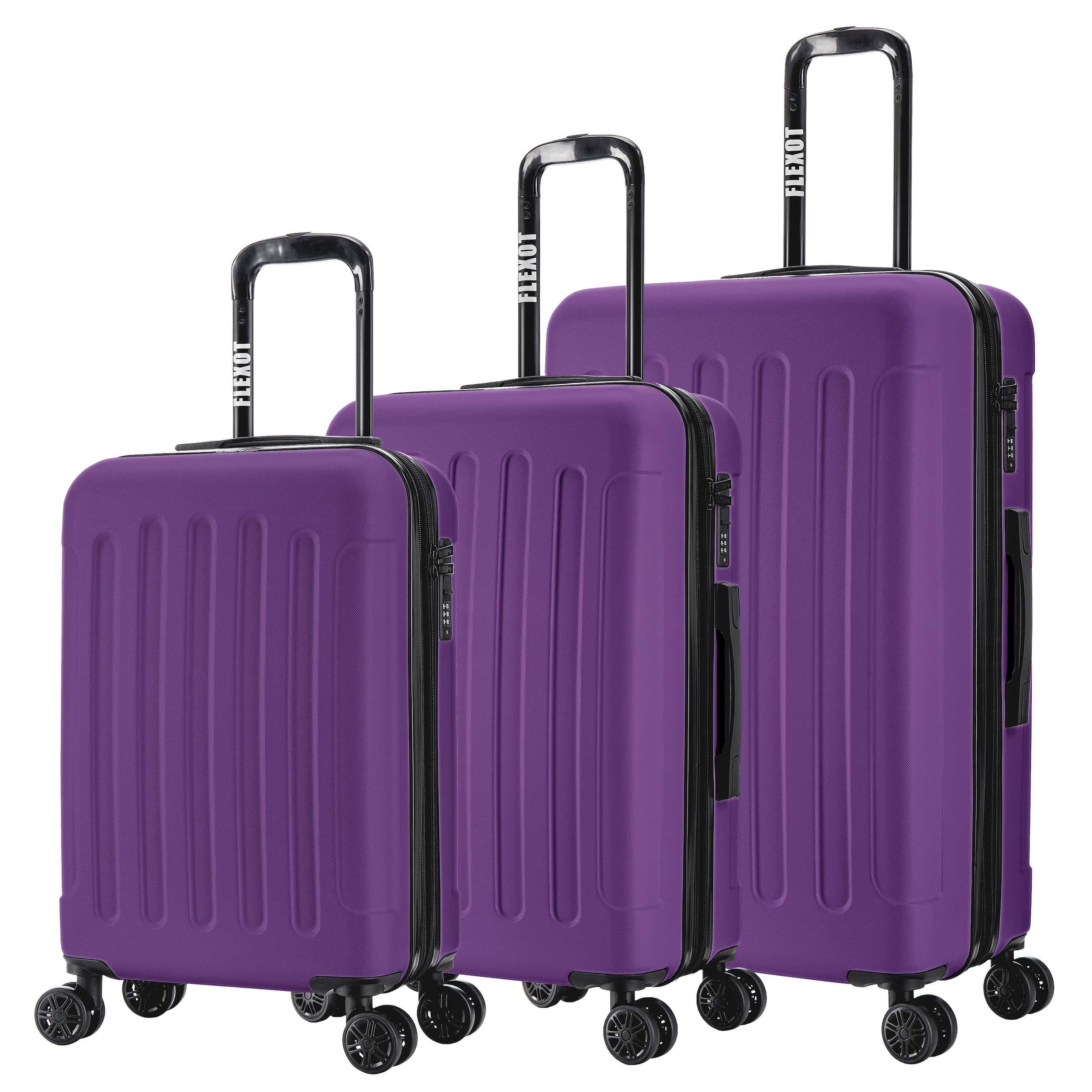 Flexot Hartschalen-Trolley F-3045 (Gr. M, L, XL) – Kofferset – ABS-Hartschale, 4 Rollen, Robuster und moderner Koffer mit vier 360° Rollen und Zahlenschloss