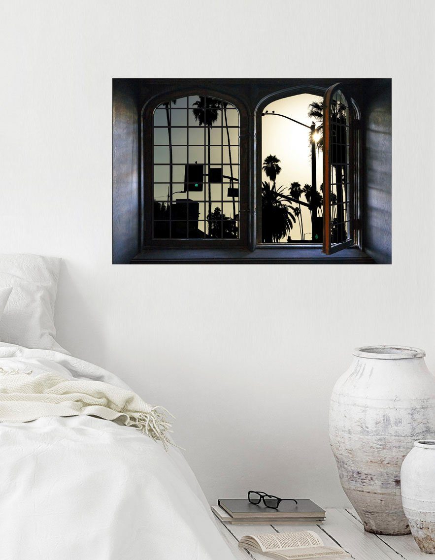 queence Wandsticker Amerika, Wandsticker, Wandbild, selbstklebend, 3D, Fenster