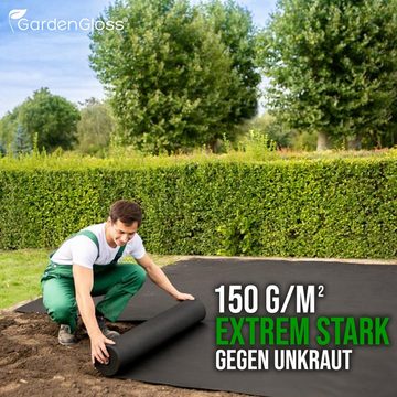 GardenGloss Unkrautvlies Gartenvlies Wasserdurchlässig 150g/m2 - Reißfest & UV-Stabil - 10m2