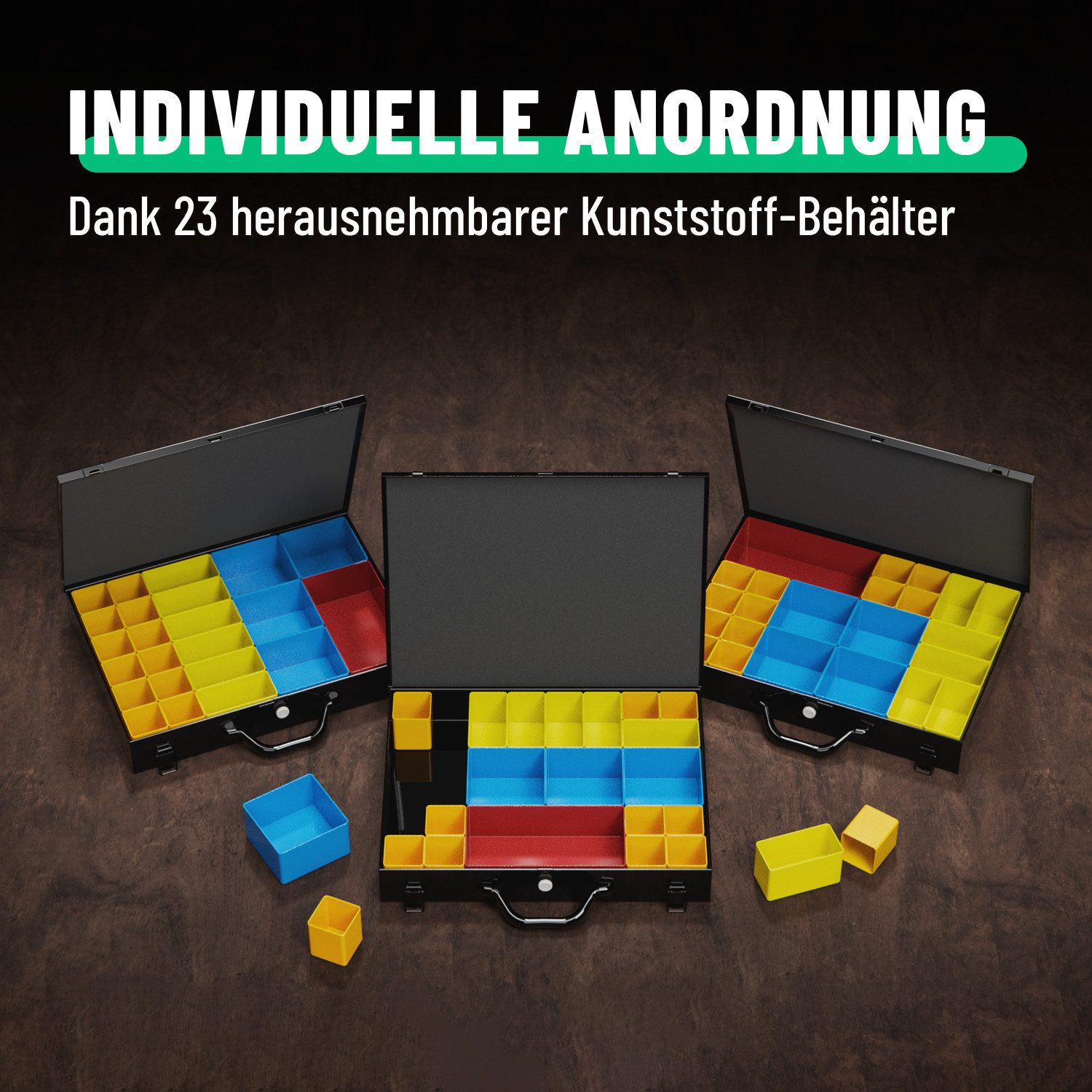 greate. Sortimentskasten Sortimentskasten Metall mit 23 Behältern - Schraubenkoffer (1 St)