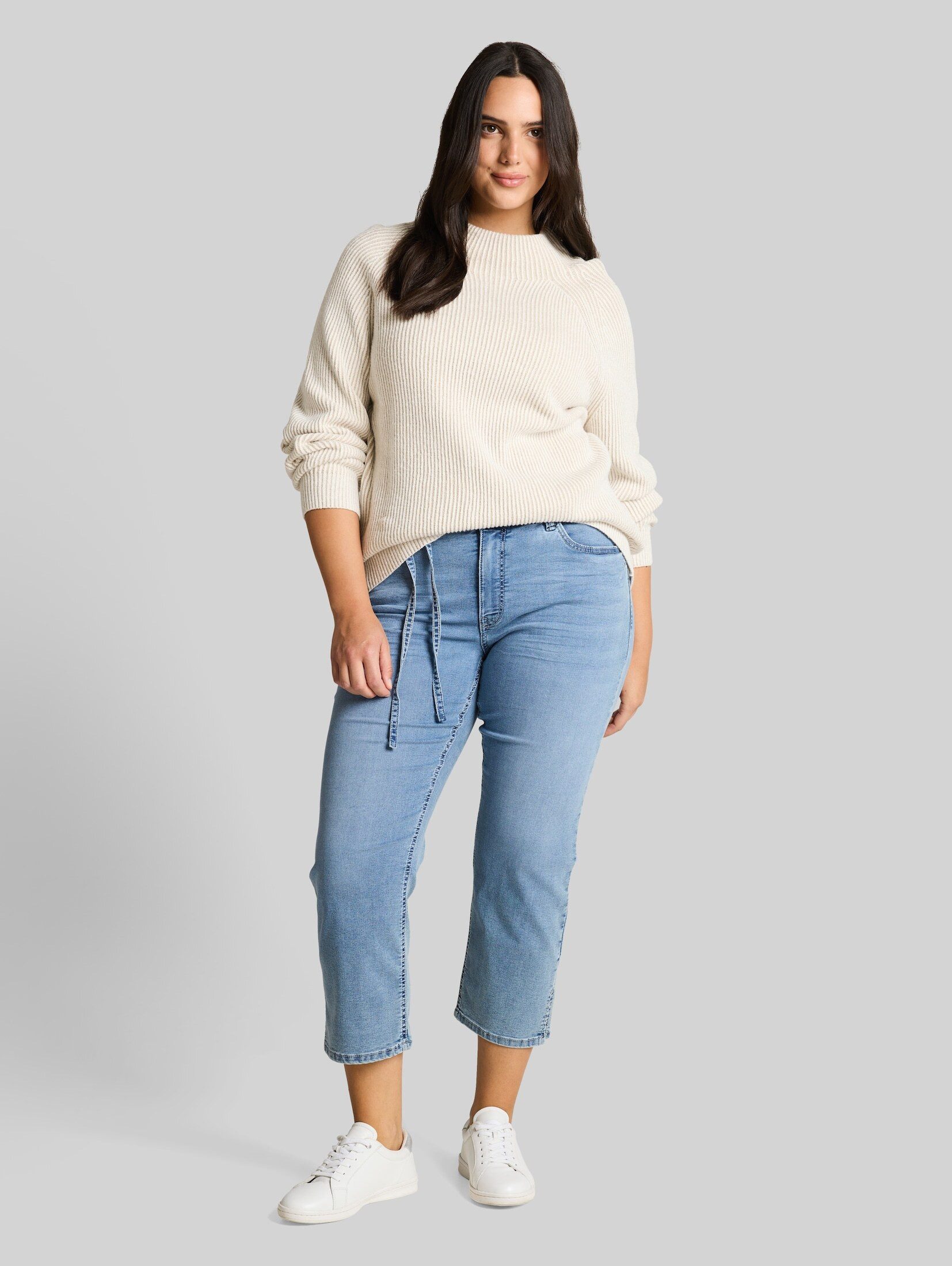TOM TAILOR PLUS Slim-fit-Jeans Jeanshosen Plus Size - TTPLUS SLIM Jeans mit Bindegürtel