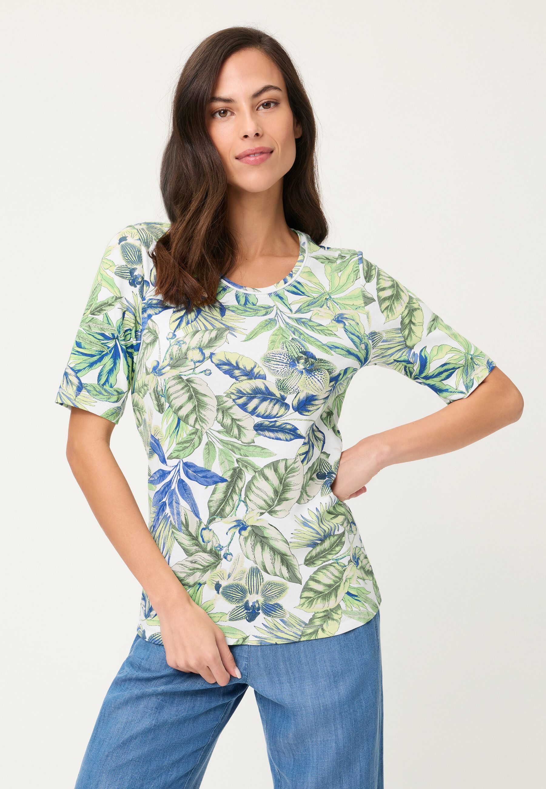 Olsen T-Shirt Shirt mit Allover-Dessin günstig online kaufen