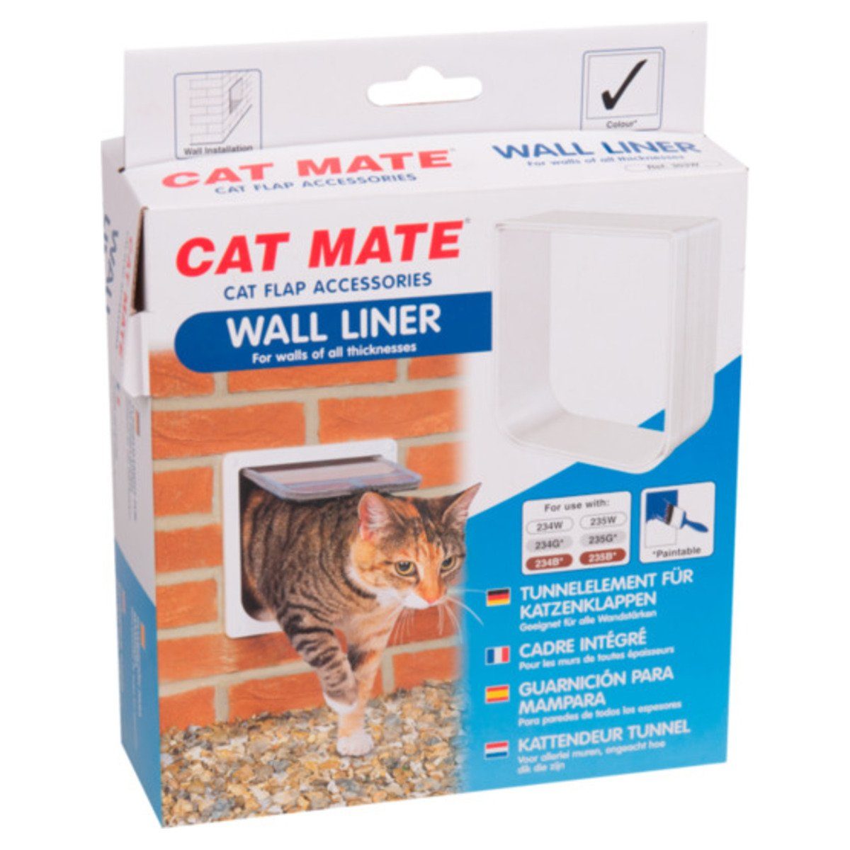 CAT MATE Katzenklappe Katzentürtunnel weiß