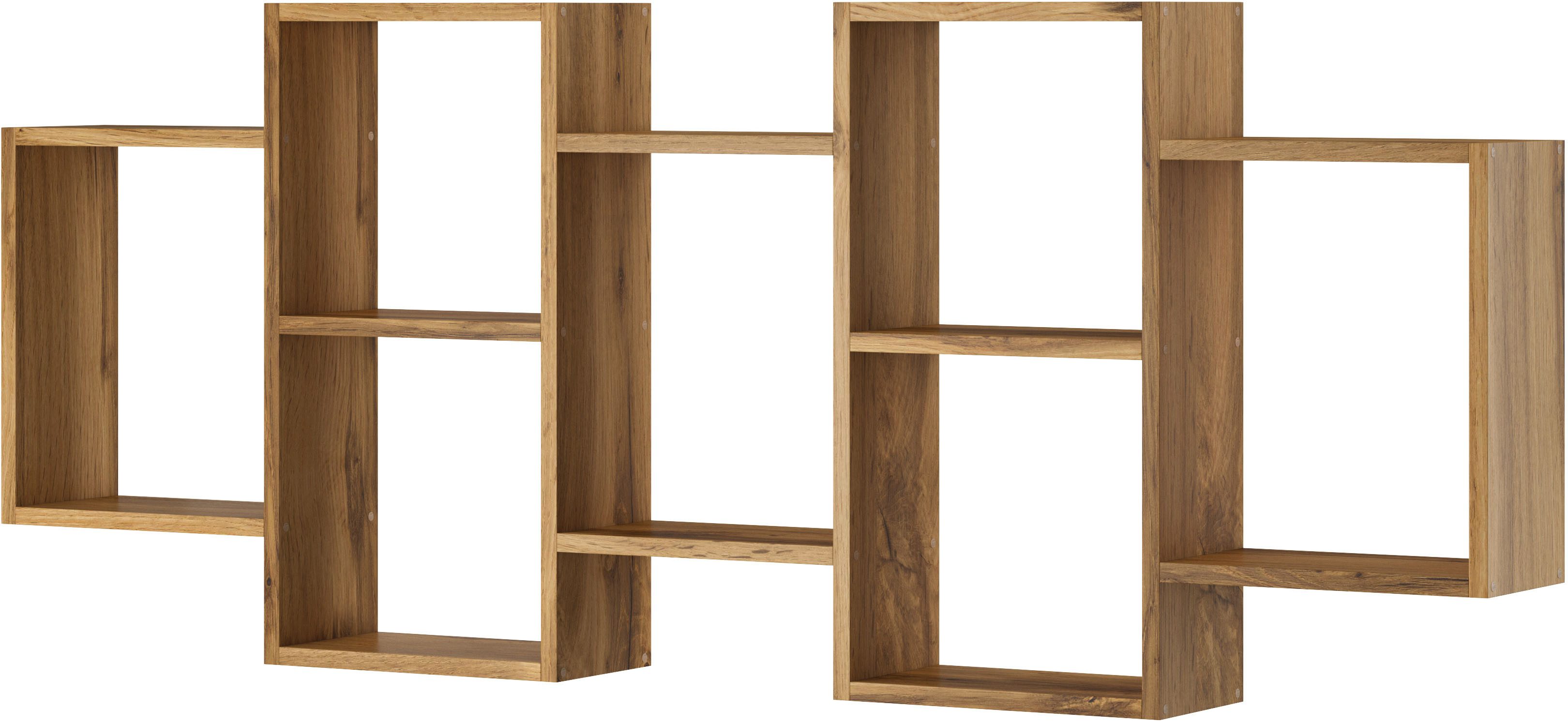 Home affaire Wandboard Wandregal Trio, 1-tlg., Stell- oder Hängeregal, 10 offene Fächer, flexibel montierbar