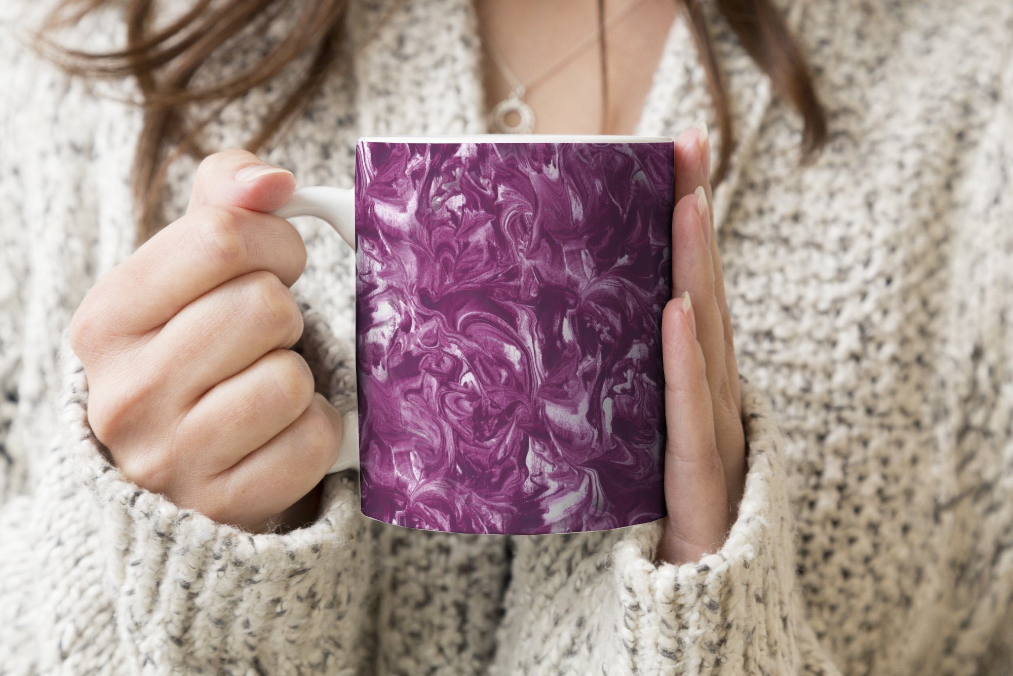 MuchoWow Muster, Farbe - Tasse Keramik, Geschenk Teetasse, Kaffeetassen, - Struktur - Becher, Teetasse, Marmor