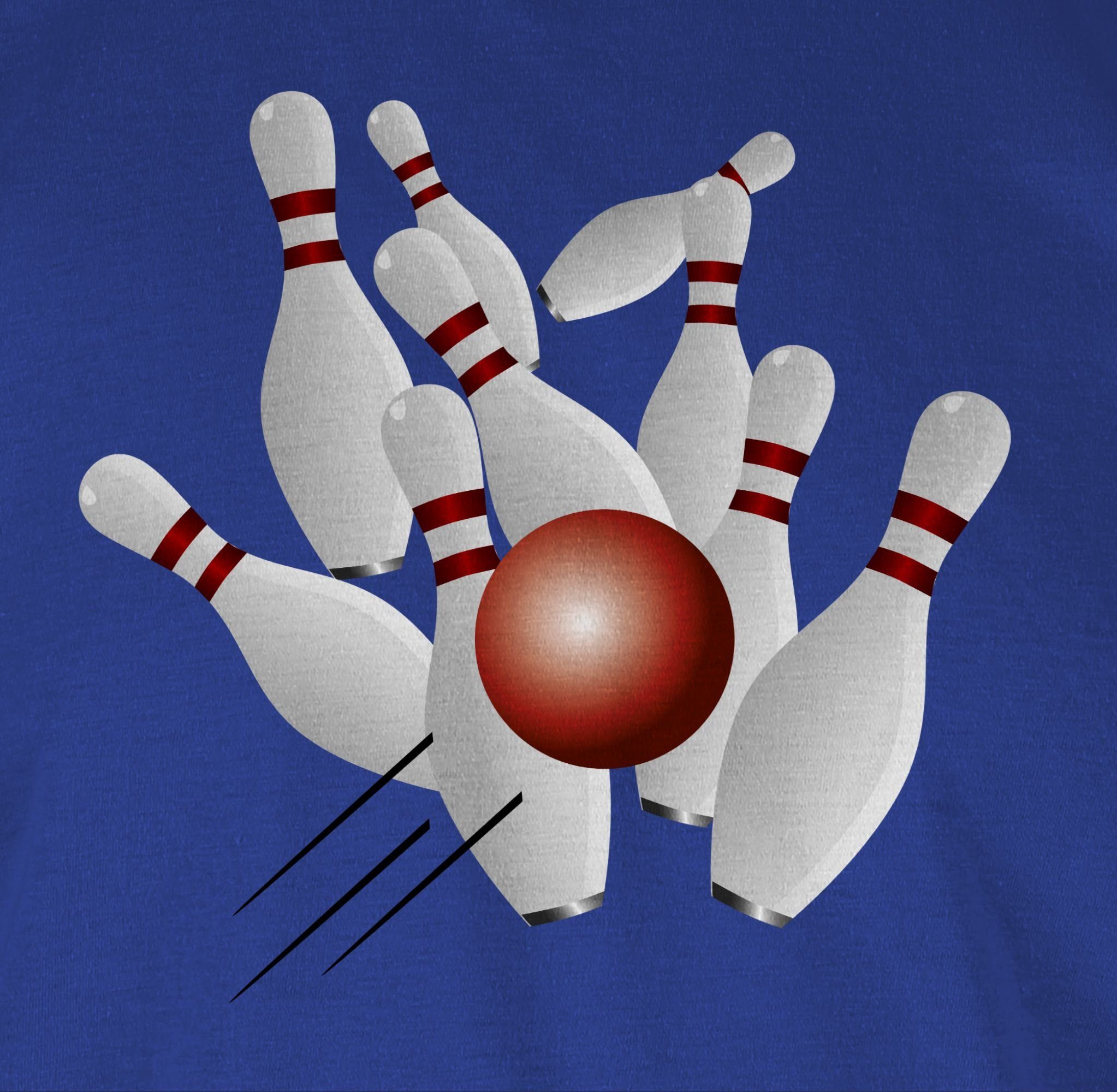 Shirtracer T-Shirt Kugel & Bowling Kegeln alle 1 Kegeln 9 Royalblau Kegeln