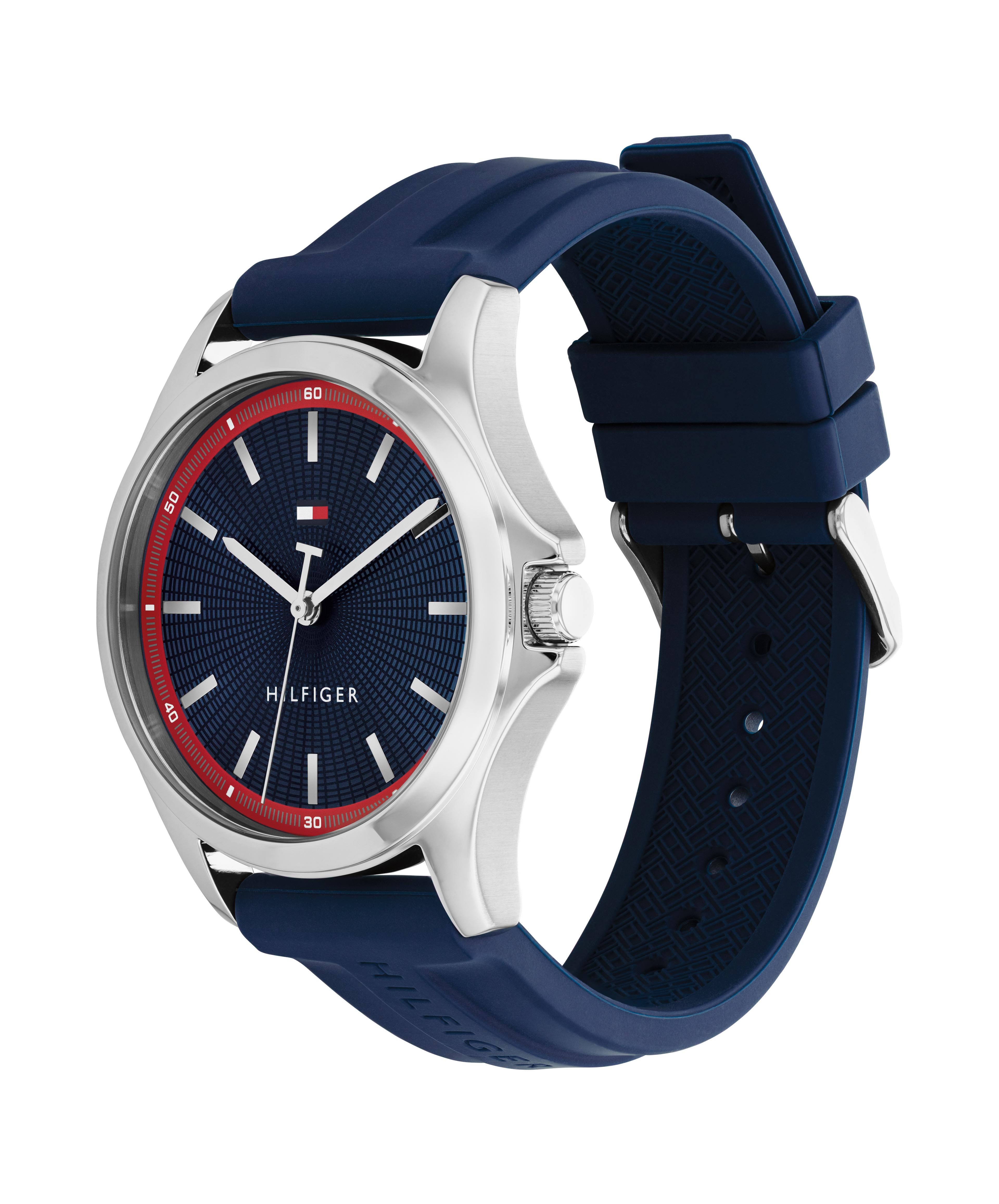 Tommy Hilfiger Quarzuhr BRUCE 1710738, Armbanduhr, Herrenuhr, Silikonarmband, analog