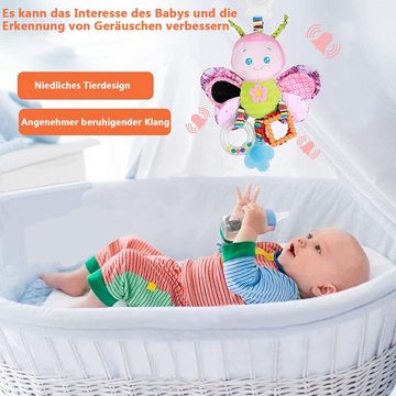 HYTIREBY Kuscheltier-Rassel Baby Autositz Kinderwagen Spielzeug hängende Rassel Beißring