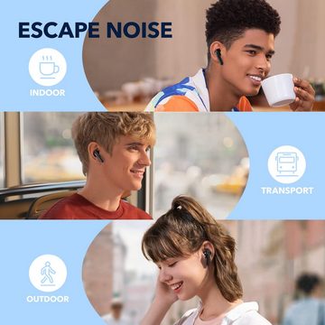 SoundCore 6 Mikrofone, Multi-Modus Geräuschisolierung In-Ear-Kopfhörer (Die ergonomische Passform sorgt dafür, dass die Ohrhörer auch bei langem Tragen bequem bleiben und nicht herausfallen., Mit Kompaktes Design, intuitive Steuerung, langlebige Akkulaufzeit)