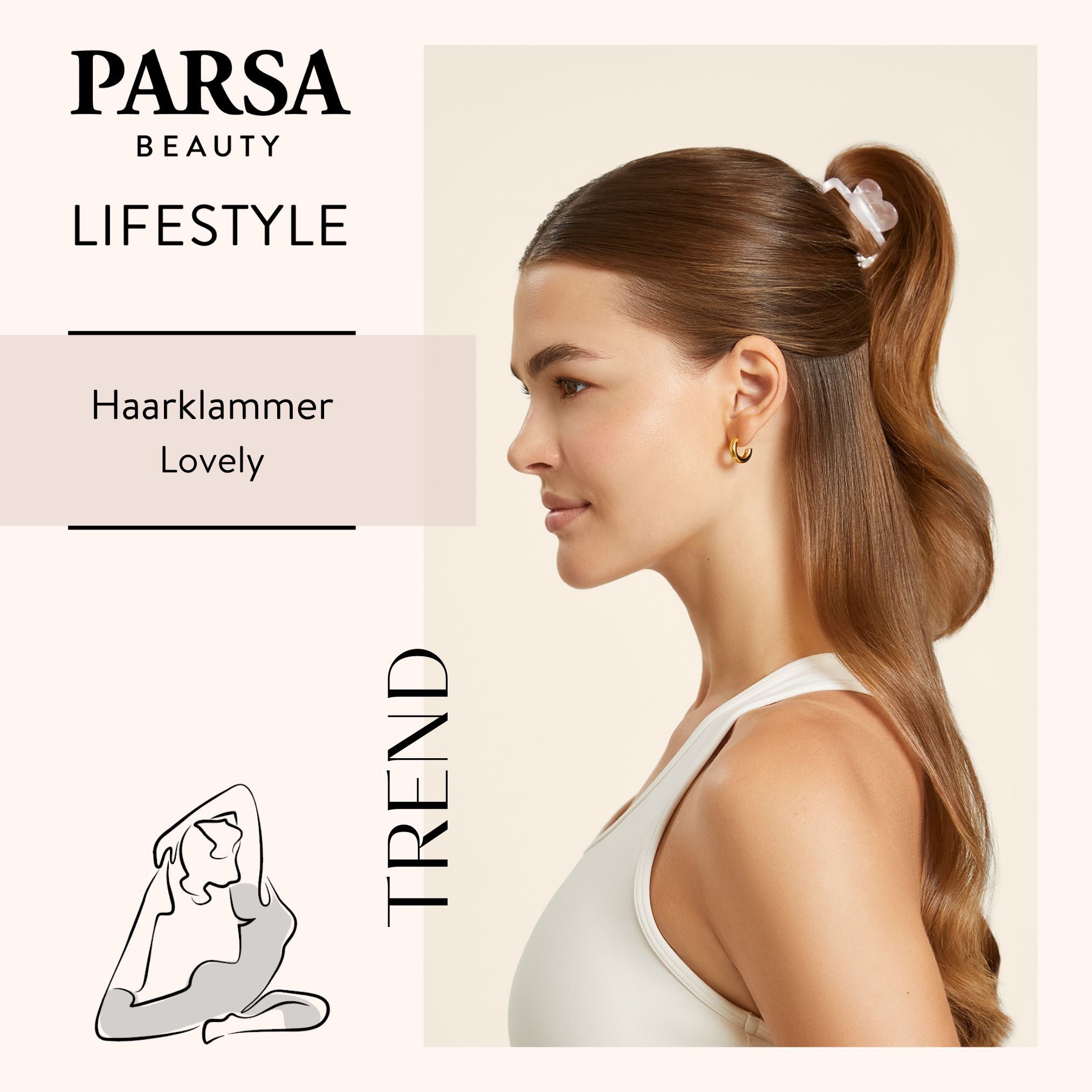 PARSA Beauty Haarklammer Lifestyle Pure Balance Haarklammer Rosa mit Herz & Schriftzug
