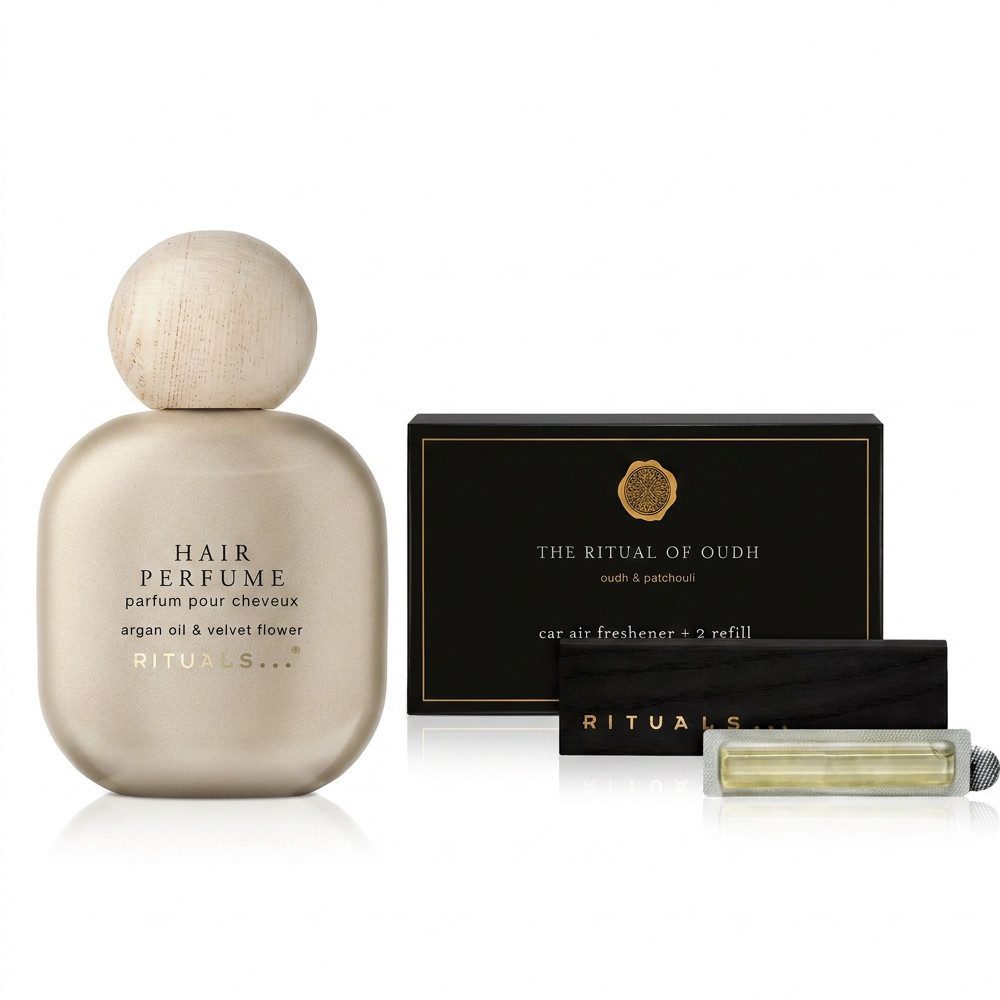 Rituals Haarparfüm Rituals Hair Perfume und Oudh Car Freshener Duo, Haar- und Autoduft stilvoll kombiniert