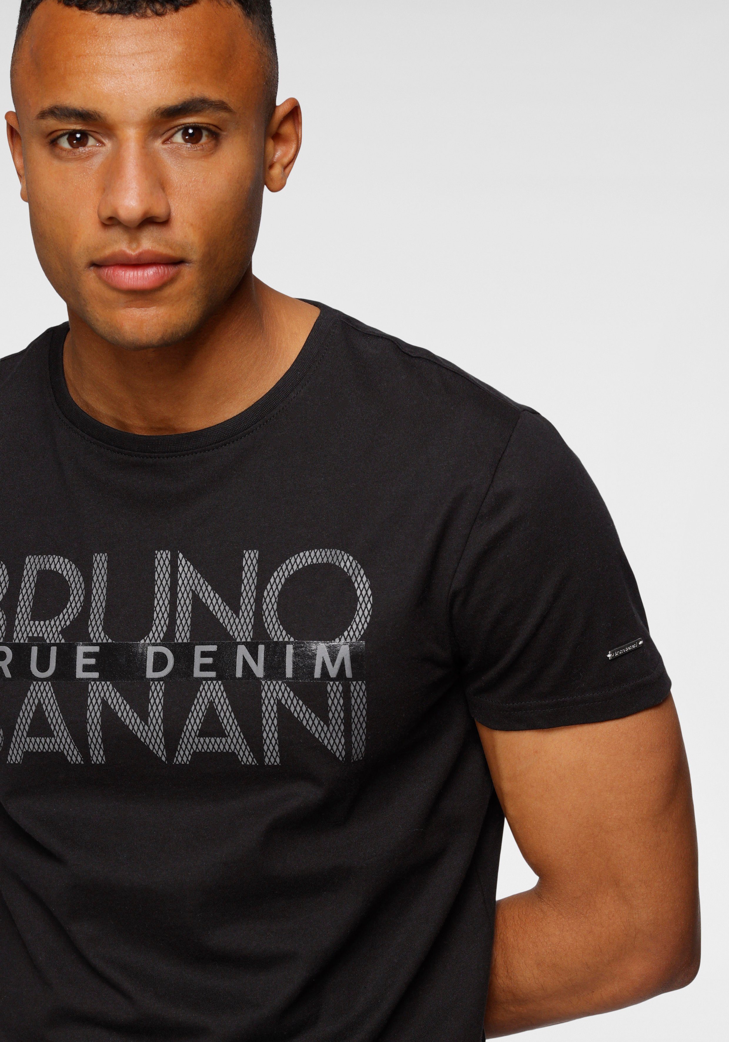 Bruno Banani T-Shirt Print schwarz mit glänzendem