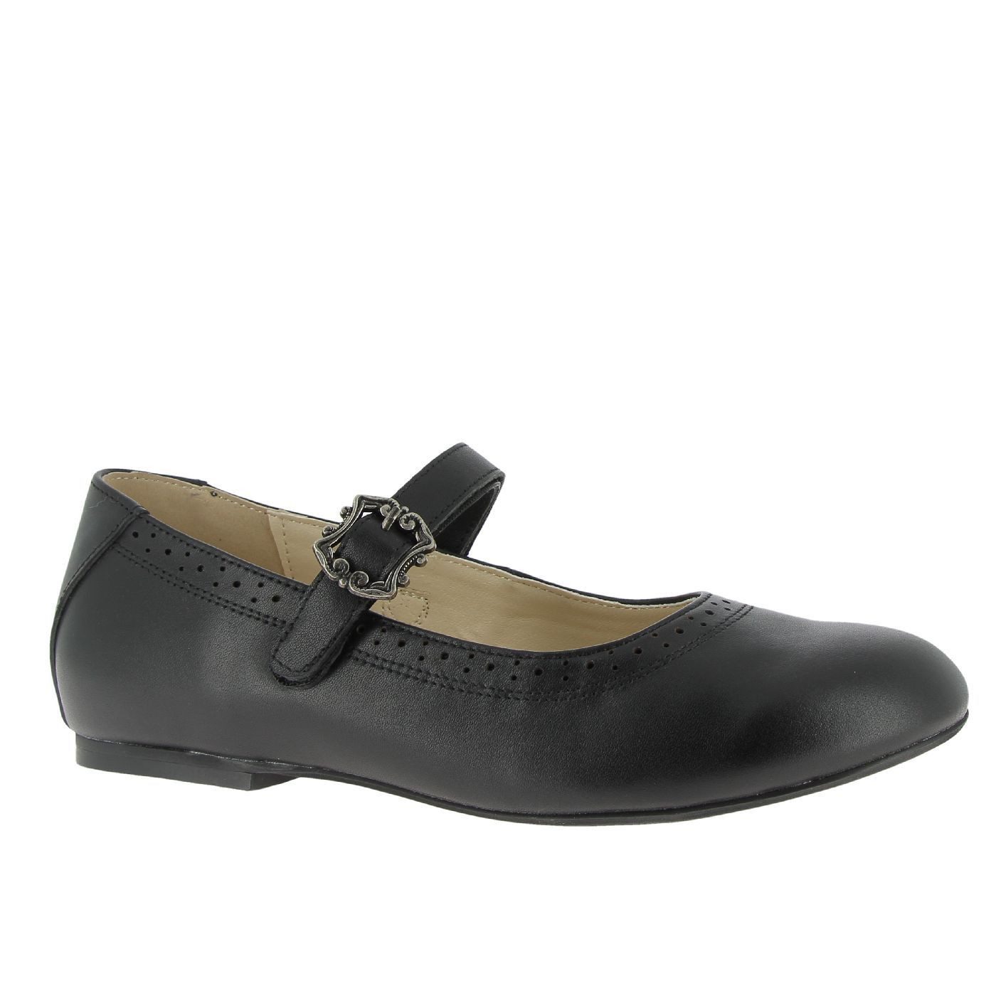 Hirschkogel Hirschkogel Kinder Trachtenschuhe Ballerina Mädchen Schwarz, Dirndl S Riemchenballerina