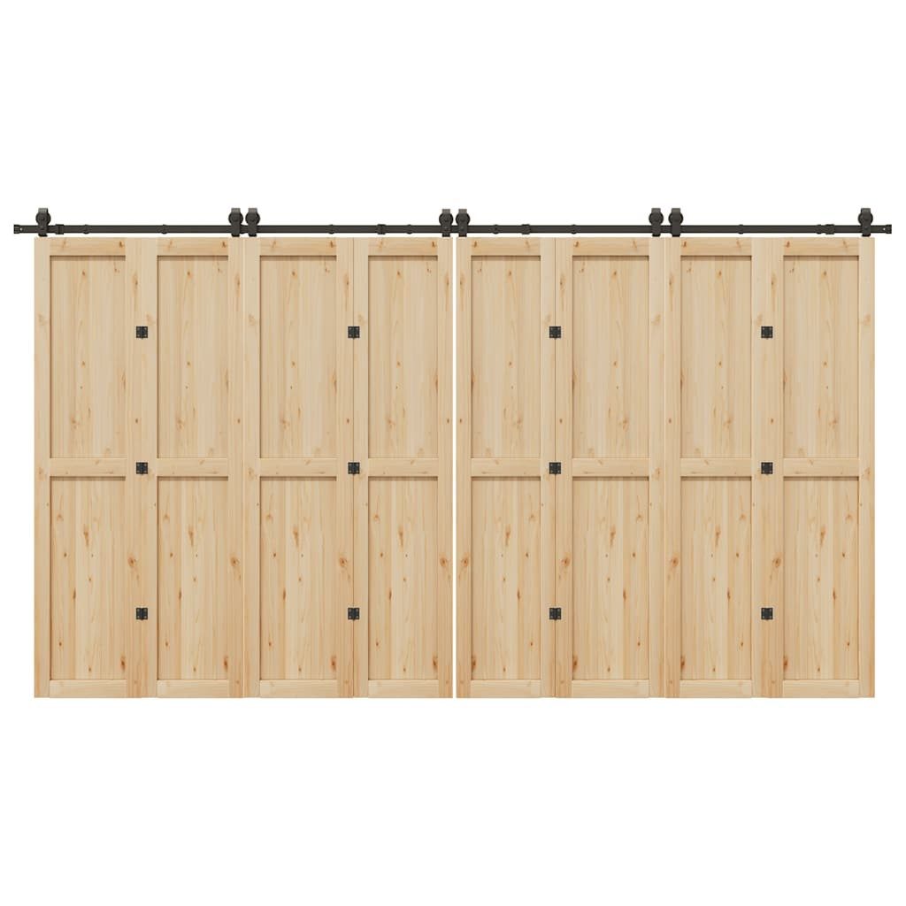 vidaXL Zimmertür 200 cm Schiebetürbeschlag-Set 200 cm Stahl Schwarz