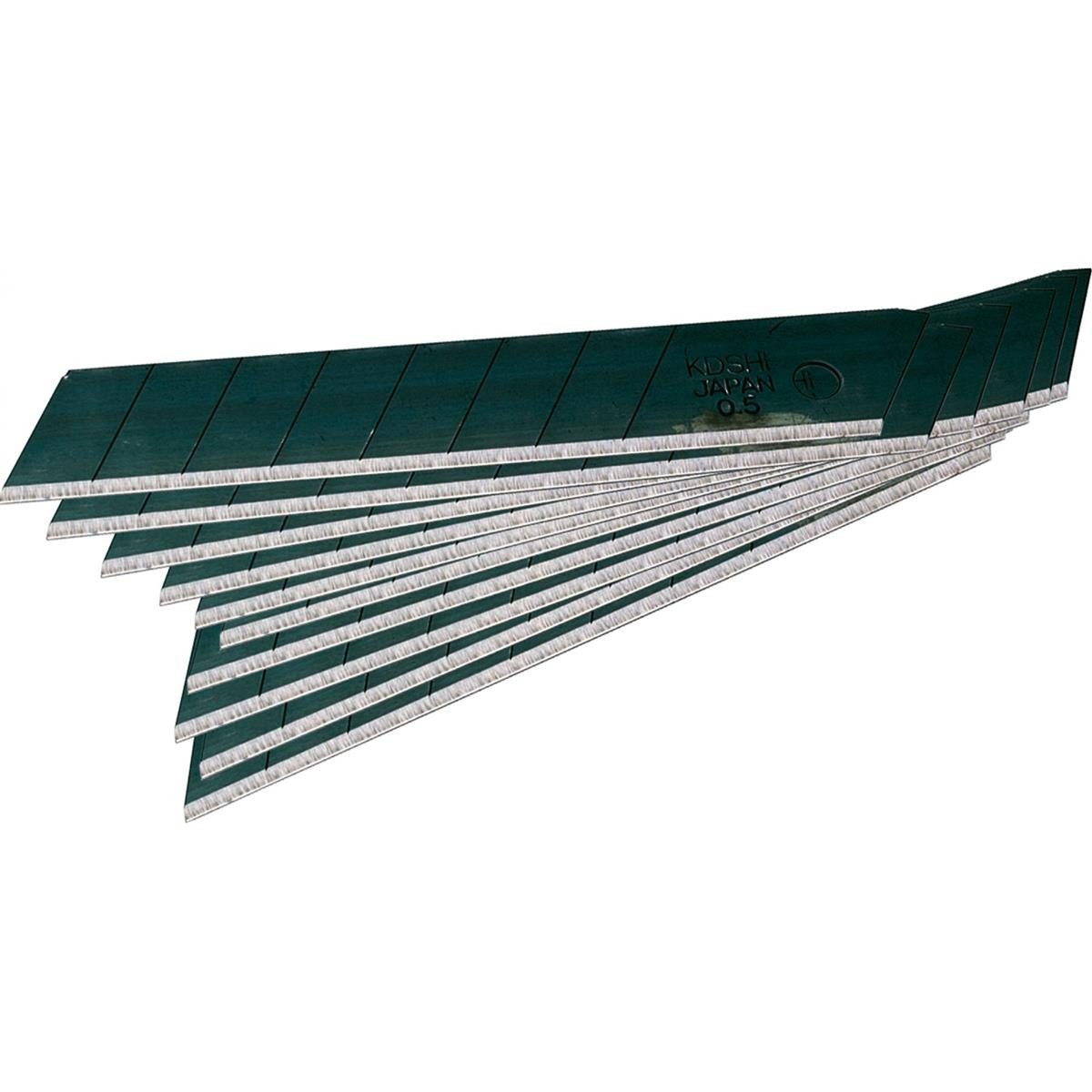 KDS Japan Cuttermesser Japanklingen KDS 18mm extrem scharf 100 Stück Power Black, (Spar-Set, 100 Stück), bessere Schnitteffektivität, längere Standzeit (Lebensdauer)