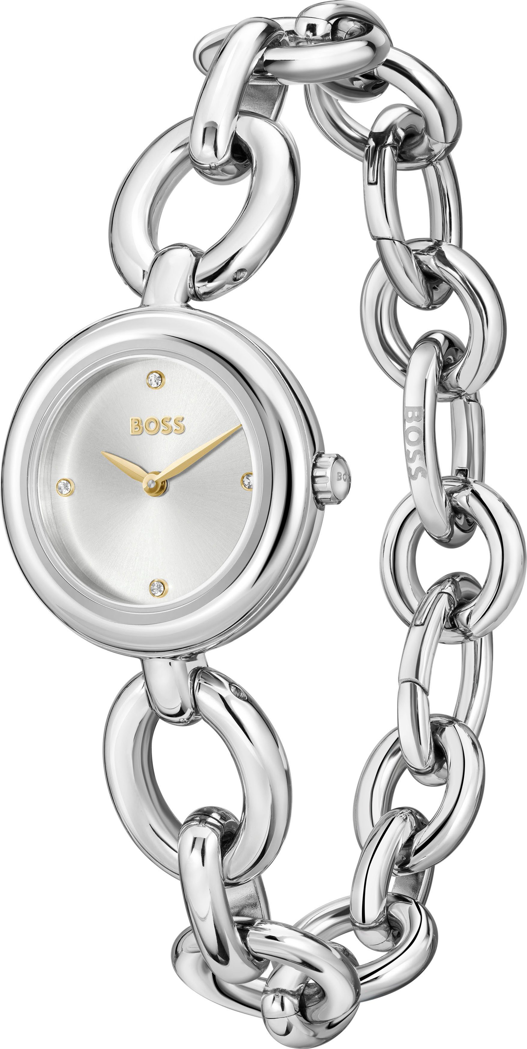 BOSS Quarzuhr LIVE 1502791, Armbanduhr, Damenuhr, Edelstahlarmband, analog, günstig online kaufen