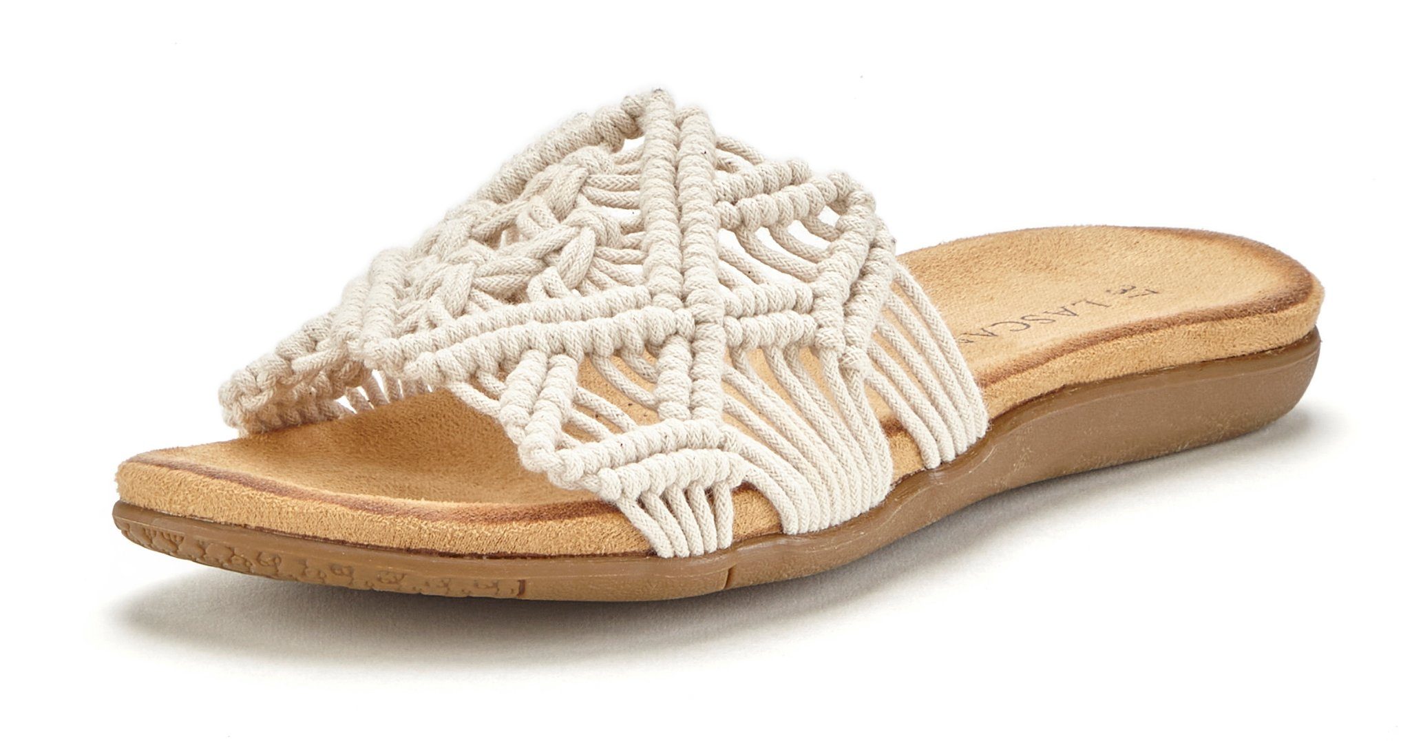 LASCANA Pantolette Mule, Sandale, offener Schuh mit modischem Häkelmuster V günstig online kaufen