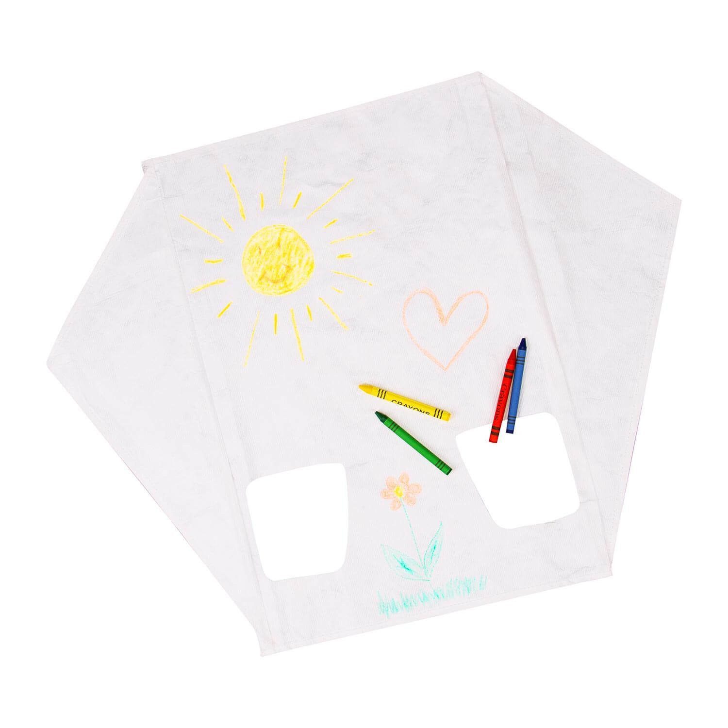 Wolkenstürmer Flug-Drache Kinderdrachen zum Bemalen ab 3 Jahre - Kreatives Maldrachen Set, (Maldrachen Set für Kinder - Kreativer Einleiner zum Bemalen, 1-tlg), DIY Sled Kite for Children - Flugfertiger Einleiner mit Malset