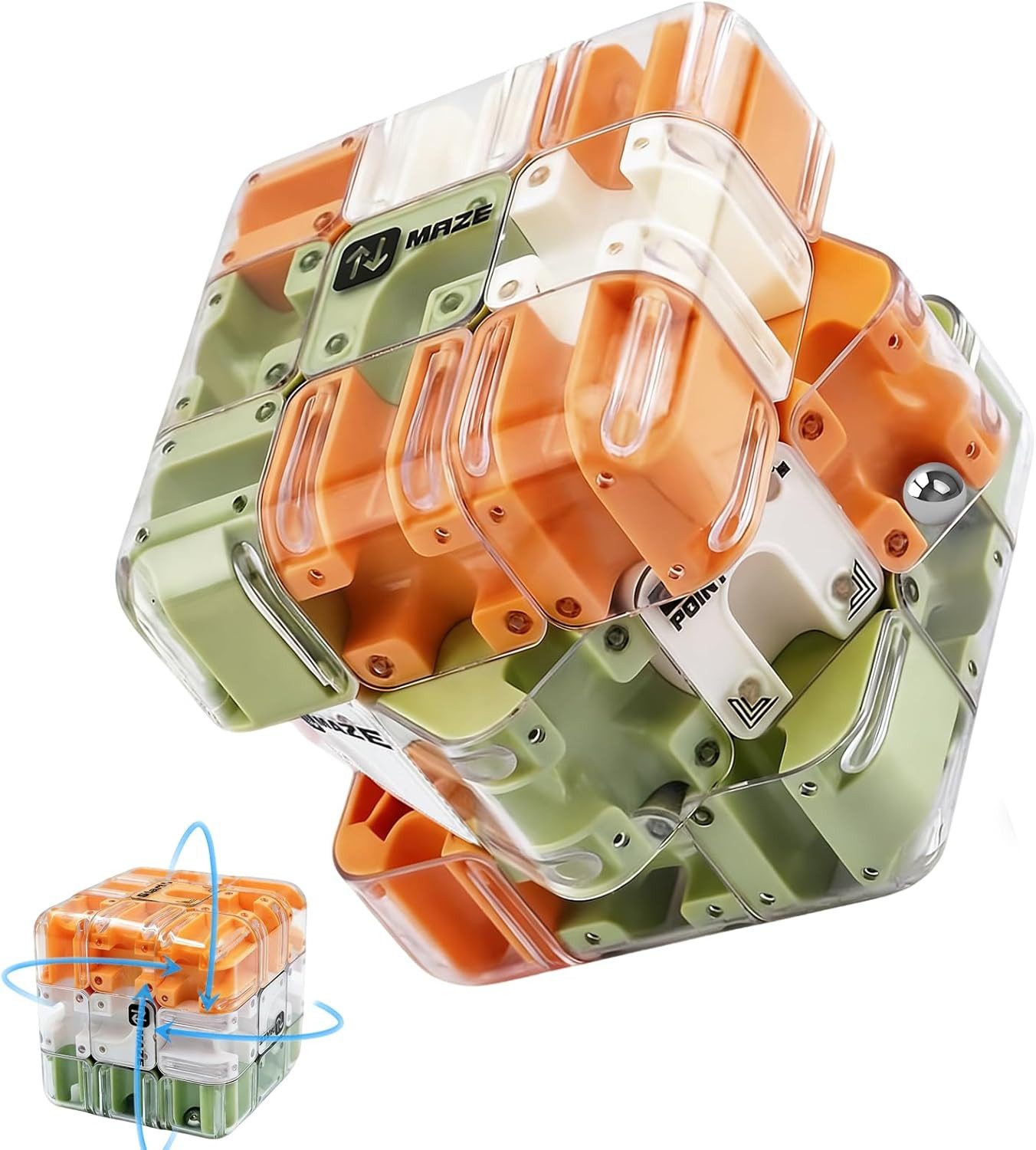 Kraftverdia 3D-Puzzle 3D-Labyrinth Würfel Gehirnjogging, Stressabbau,alle Altersgruppen, Puzzleteile