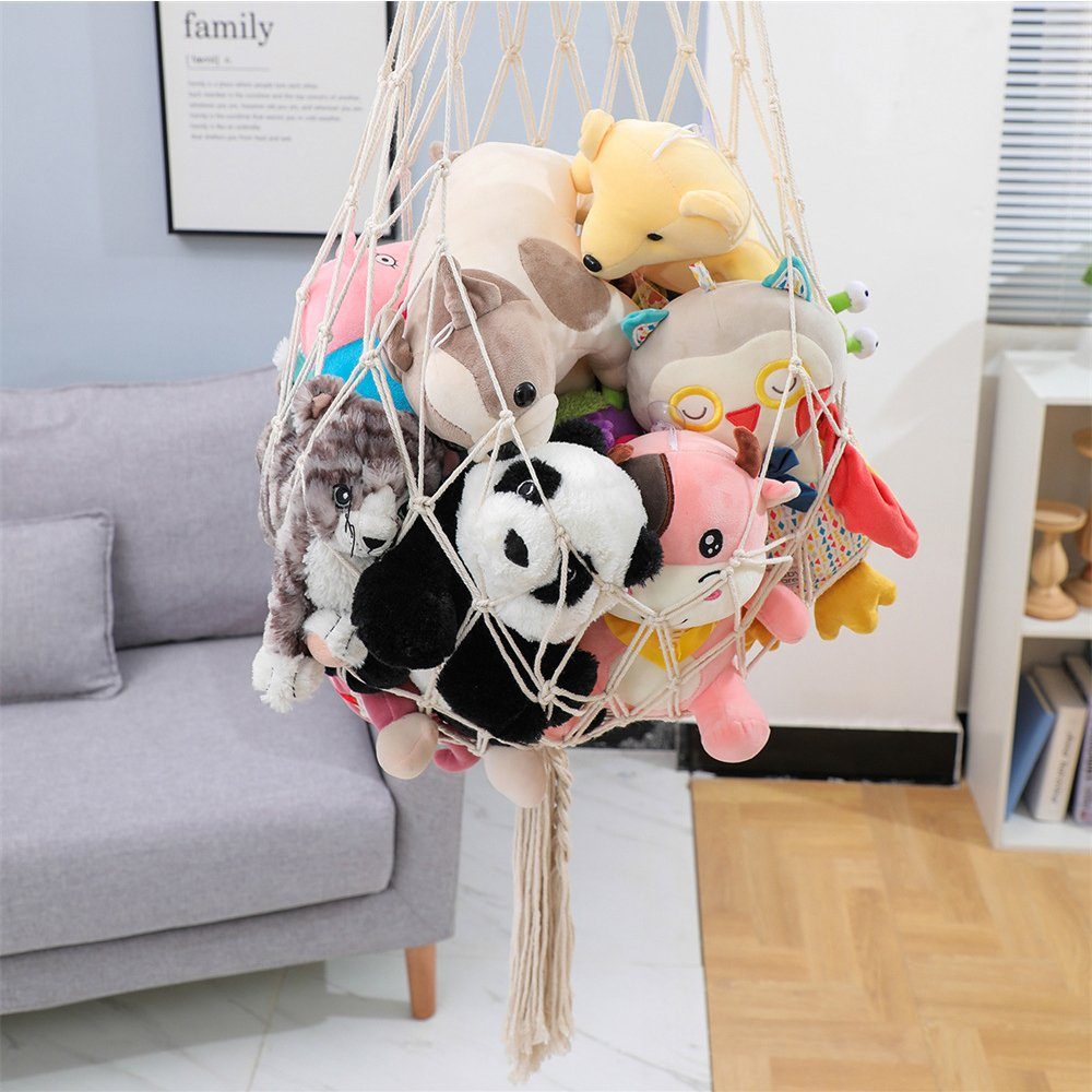 NUODWELL Dekohänger Kuscheltier Aufbewahrung Netz Hängend Organizer für